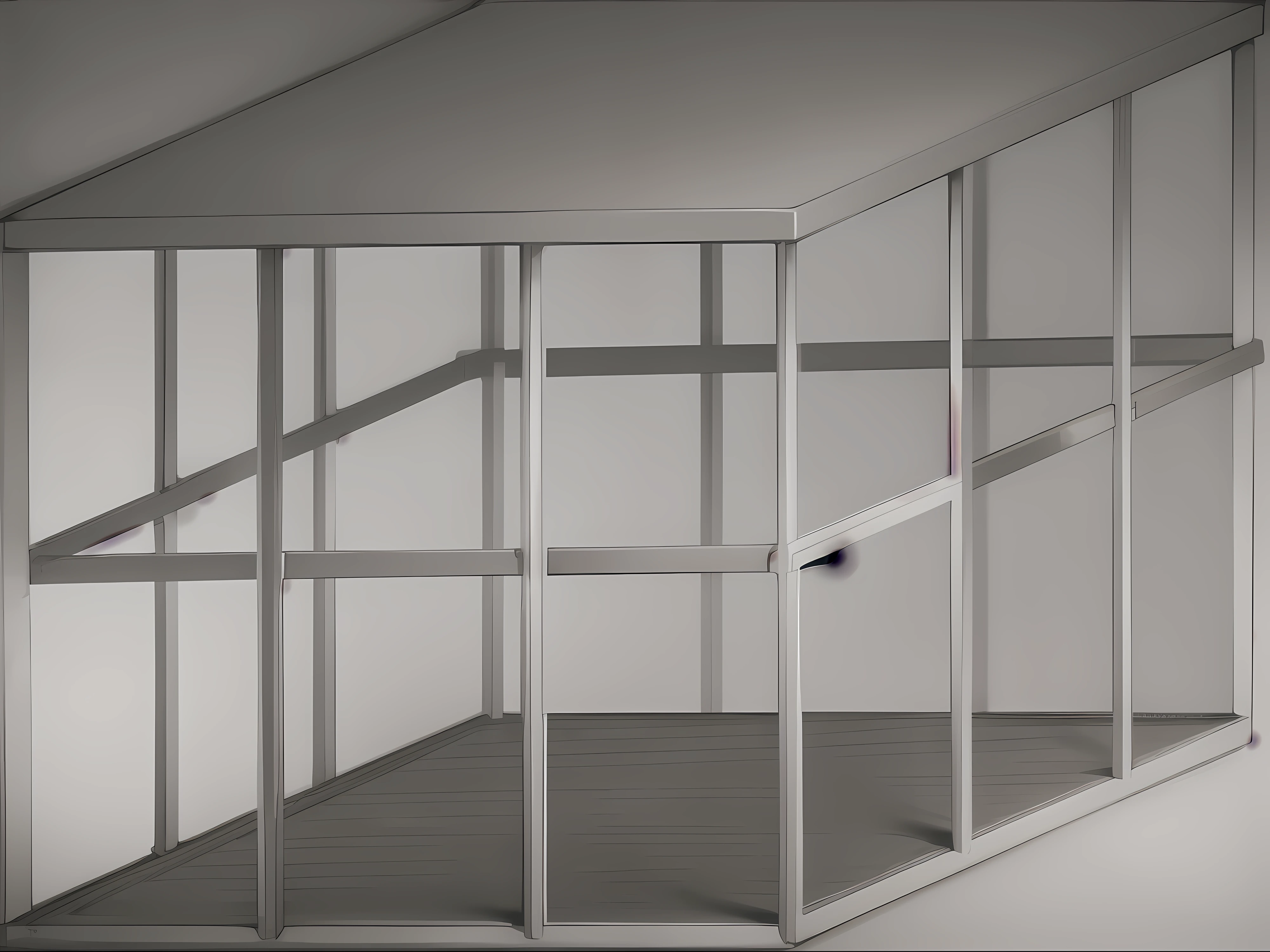 Jail cage, with a white background