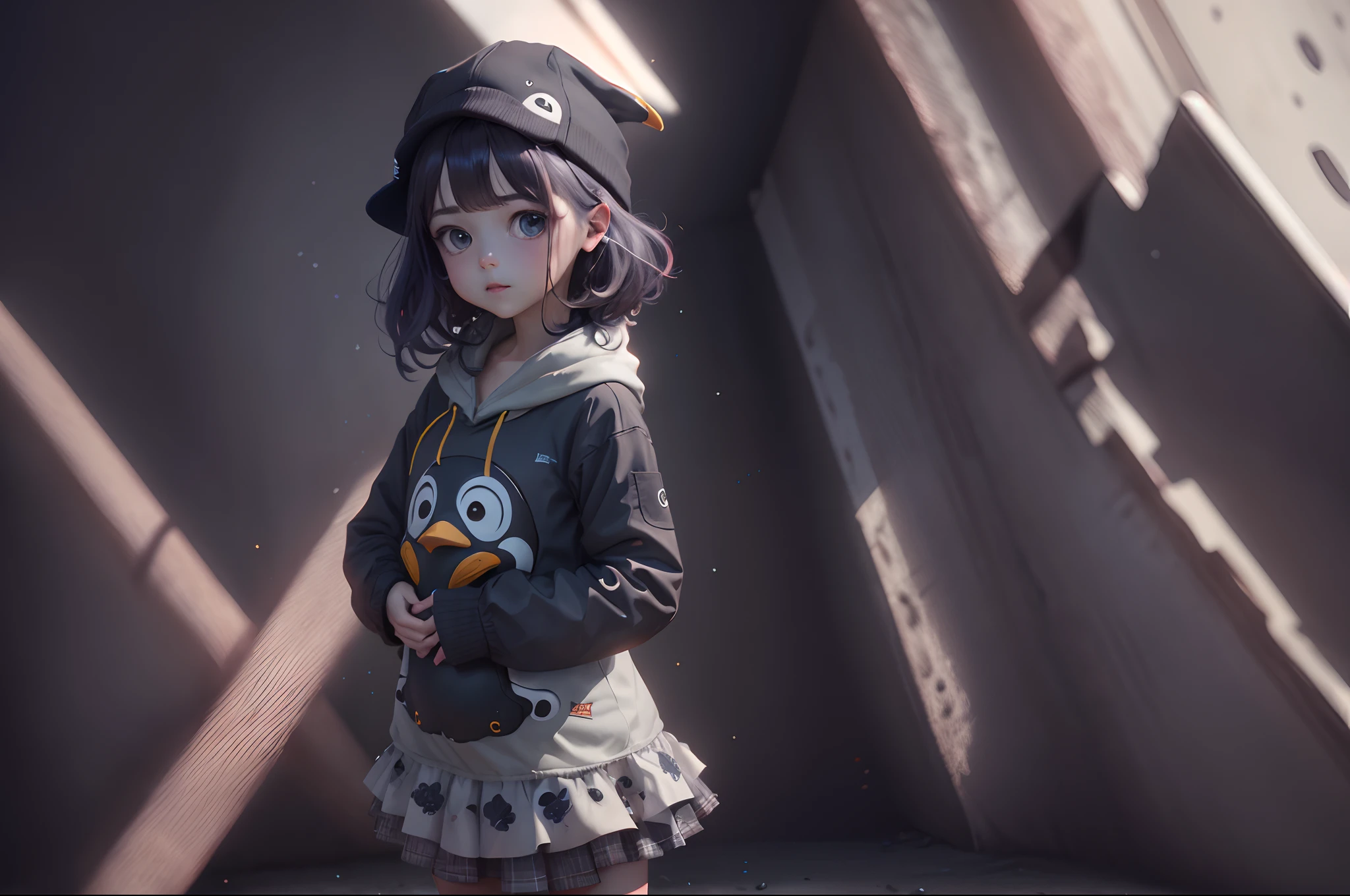 Cute girl in penguin style