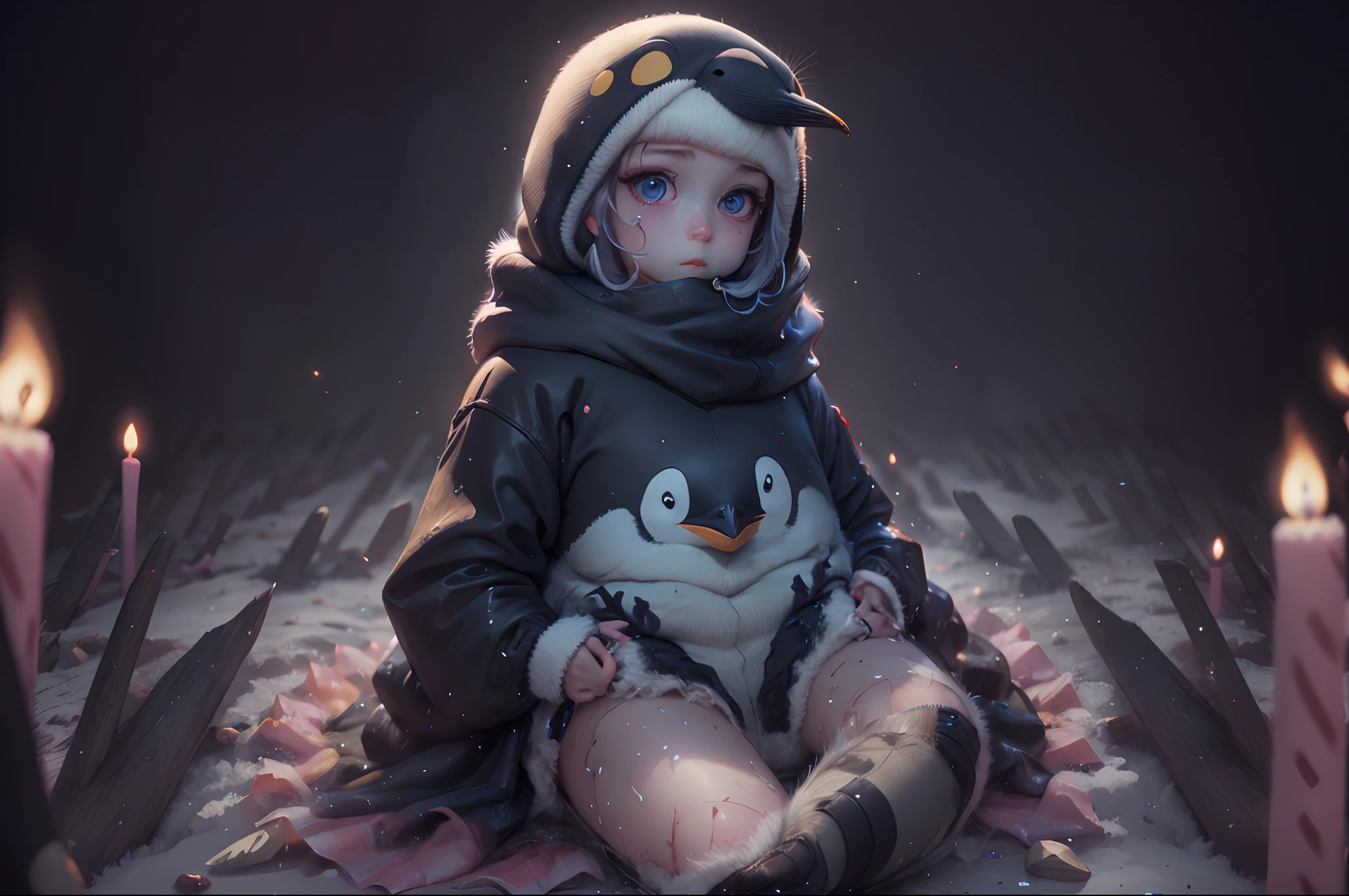 Cute girl in penguin style
