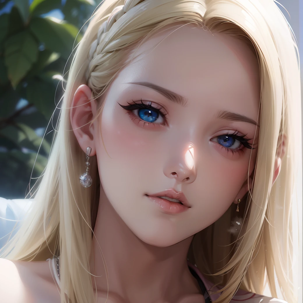 a beautiful young woman with detailed facial features, intricate details, delicate skin, big busts, vibrant colors, dramatic lighting, chiaroscuro, dramatic contrast, cinematic composition, full body, nude, ethereal, fantasy, digital art, 8k, photorealistic, hyperrealistic, extremely detailed, masterpiece