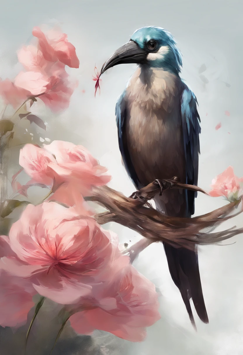 Oler with a flower in its beak