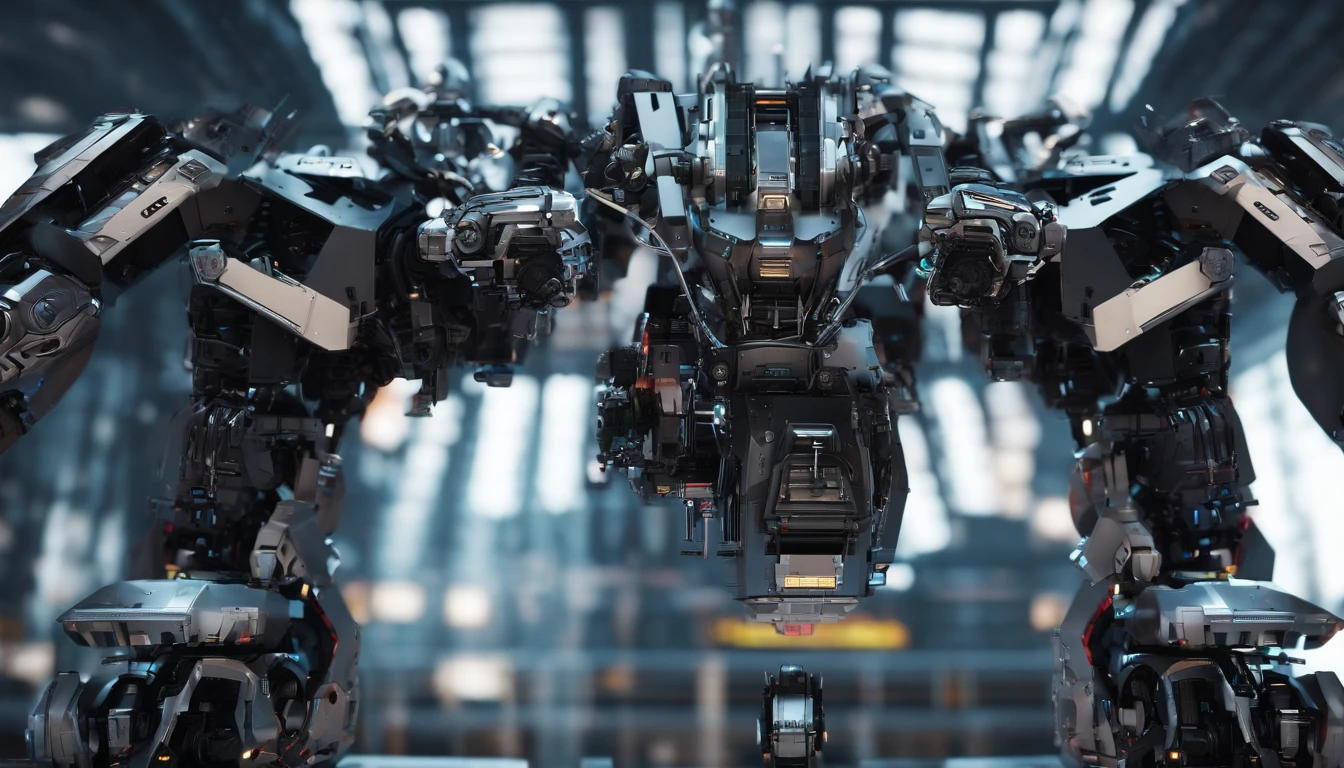 Mech soldiers , Science fiction, Front view, sense of science and technology, C4D, OC renderer, illusory engine, High detail, industrial design, 8K HD, Studio light, Retro