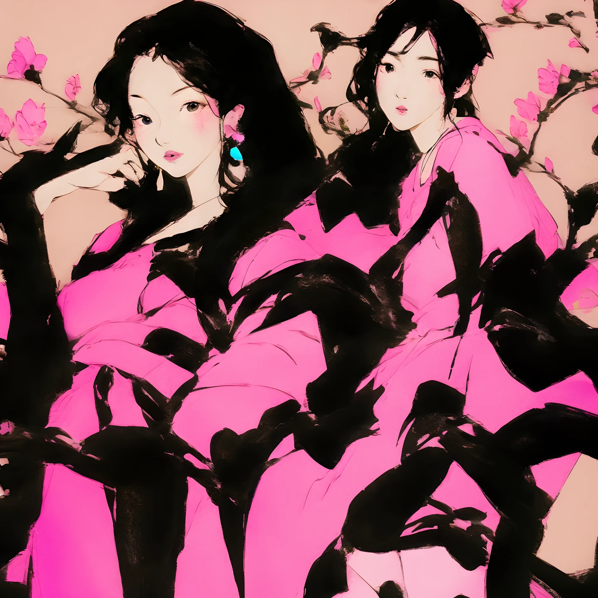 Pink sweatshirt, two-dimensional boots, samurai, girls, exquisite Hanfu