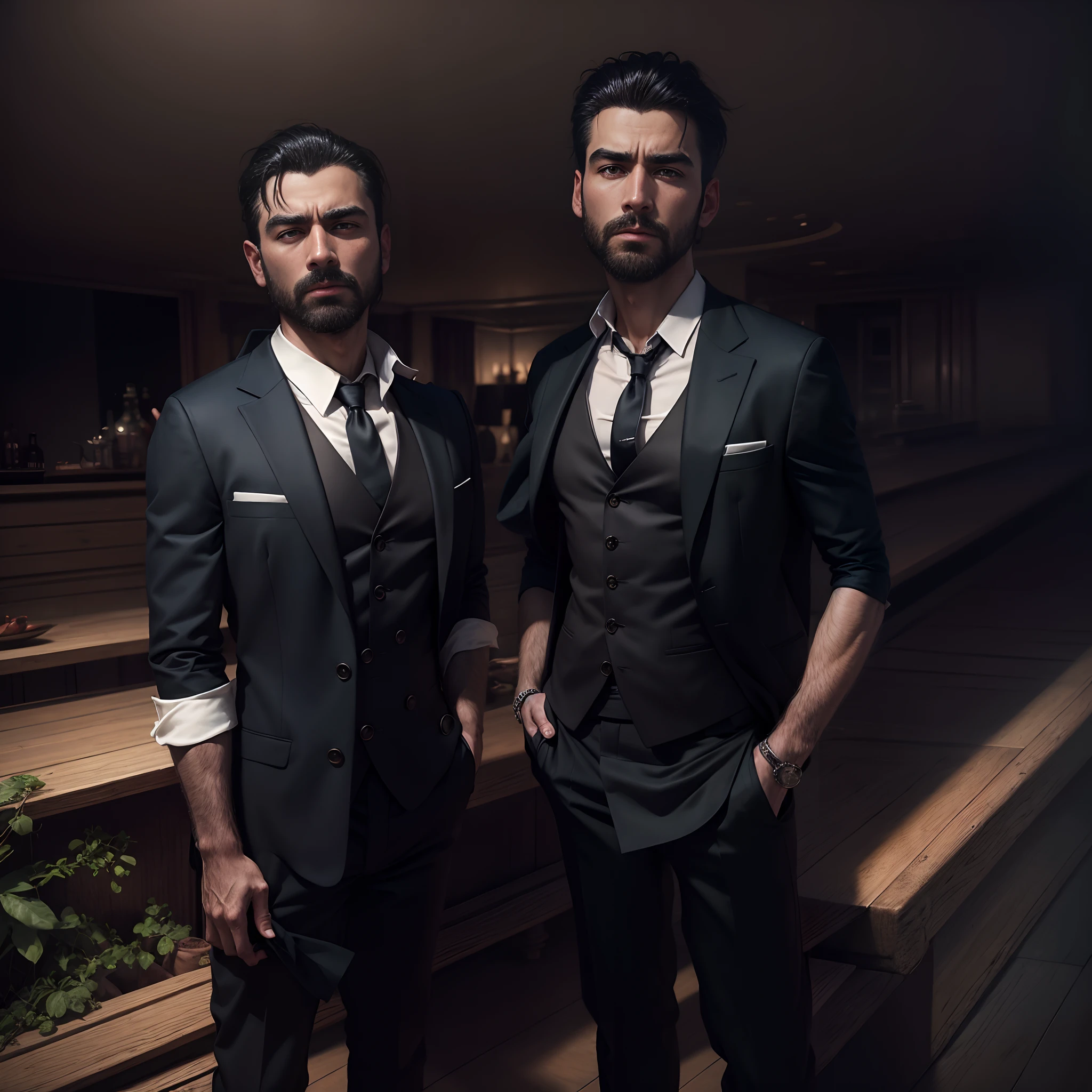 Handsome boy. Changing dress. Mafia look. 8k Alta resolution.