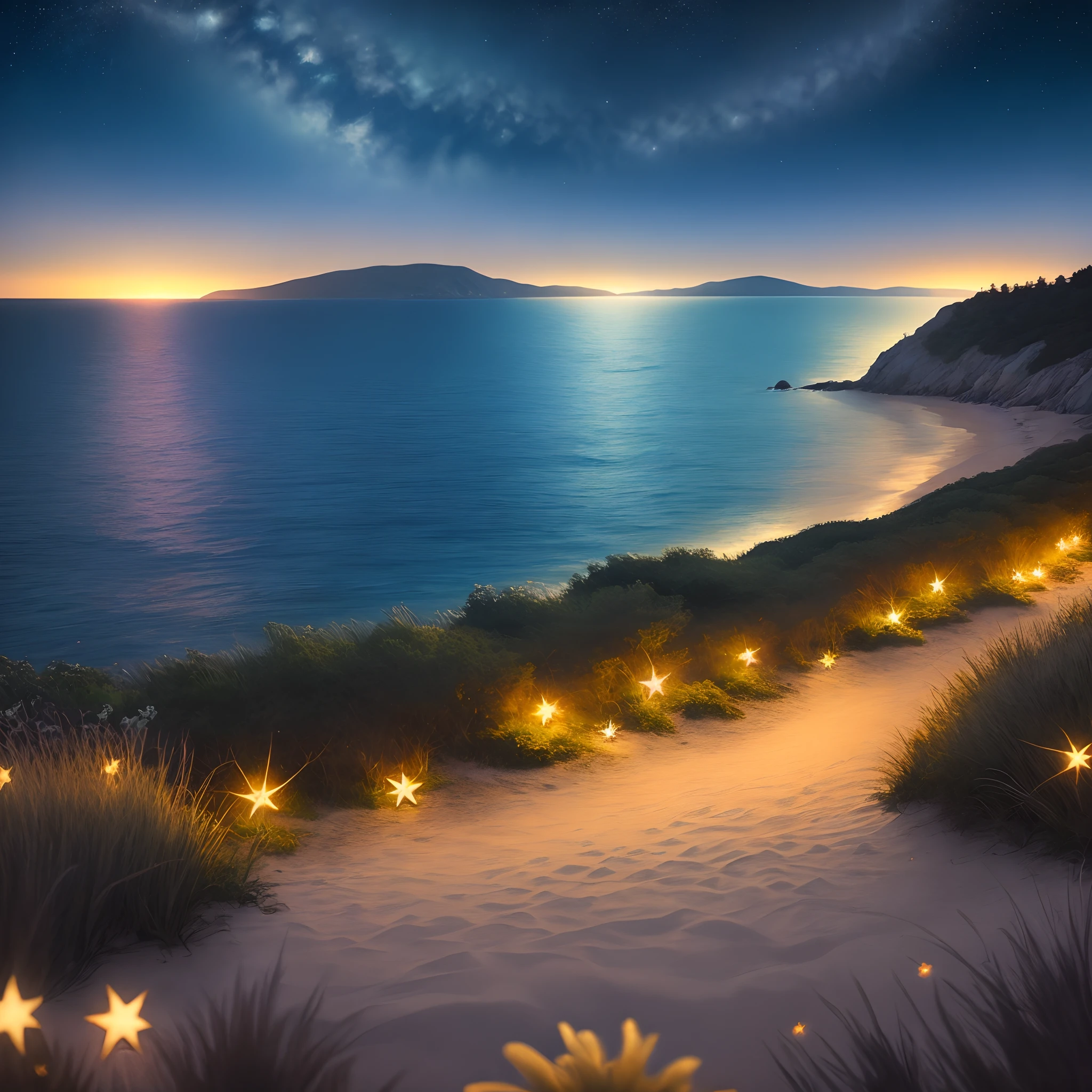 Starry night with sea view