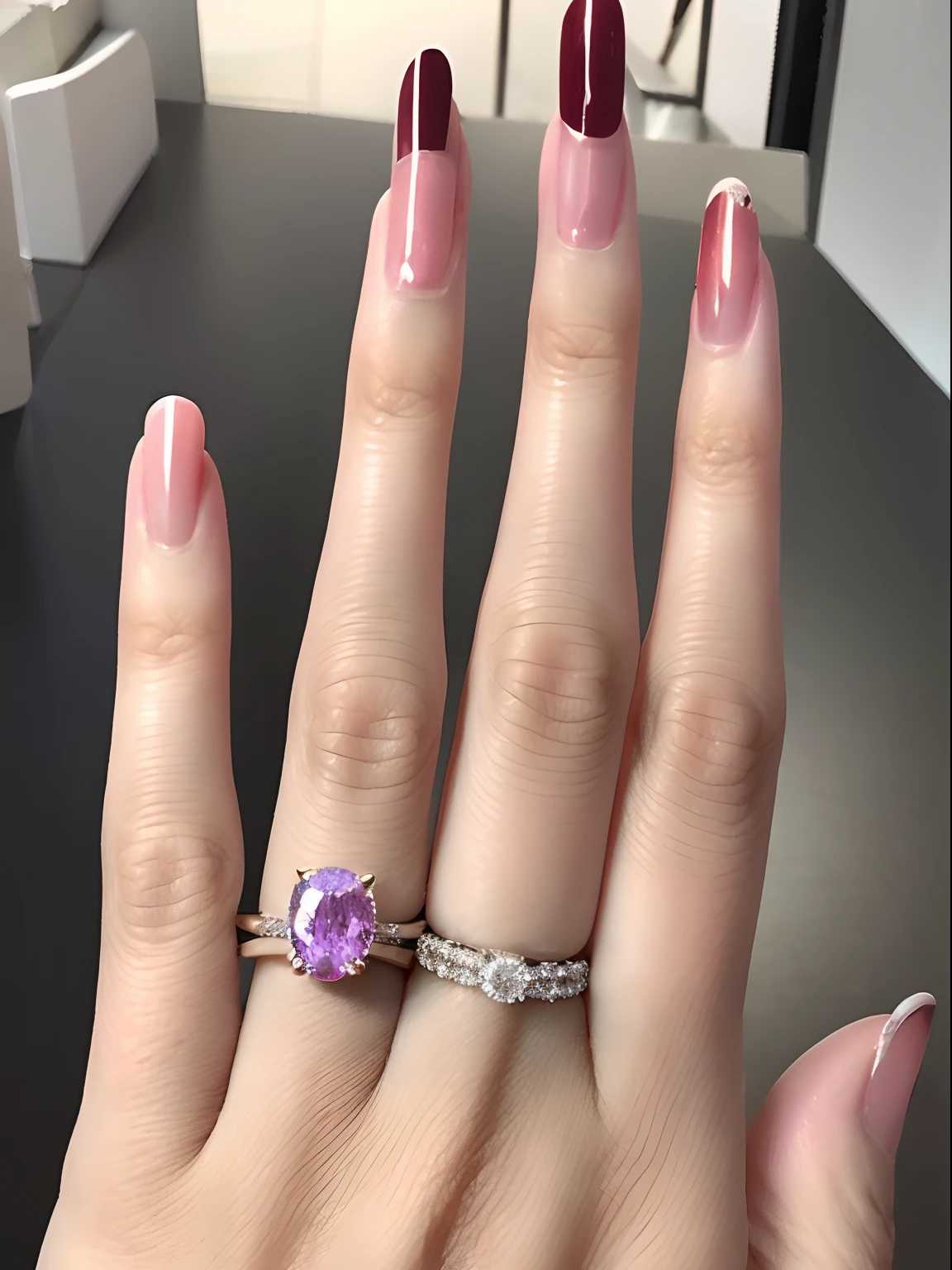 beautiful hand,Certainly5Dita、(Wear a beautiful gemstone engagement ring)