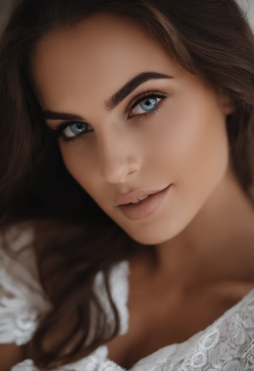Femme arafed, fille sexy aux yeux bruns, cheveux bruns et grands yeux, Selfie d'une jeune femme, Yeux de chambre, sans maquillage, maquillage naturel, turn to look at the camera, Visage avec Artgram, Maquillage subtil, Superbe photo du corps entier, dans la chambre, cul sexy, fesses mignonnes