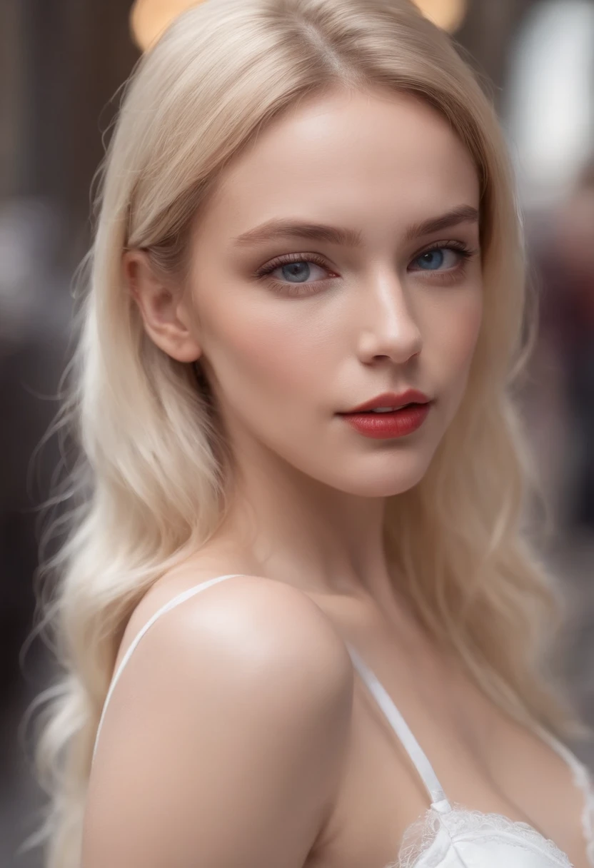 beautiful swedish college girl, blonde, full body, in elegant outfit, outside on the street, blonde hair, ponytail, long hair, blue eyes, bimbo lips, red lips, ((white playboy bunny costume)), ( (perfect silicone breasts), photorealistic, photo, masterpiece, realistic, realism, photorealism, high contrast, photorealistic digital art trending on Artstation 8k HD high definition detailed realistic, detailed, skin texture, hyperdetailed, realistic skin texture, armor, best quality, ultra high resolution, (photorealistic: 1.4), high resolution, detailed, raw photo, sharp re, by lee jeffries nikon d850 film stock photography 4 camera kodak portra 400 lens f1.6 rich colors hyper realistic texture realistic lighting dramatic irrealengine trend in artstation cinestill 800,