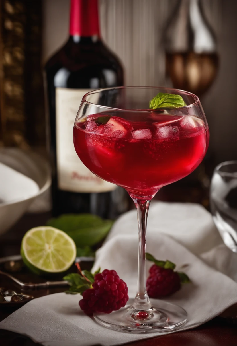 Cosmopolitan drink on the table, ((red))