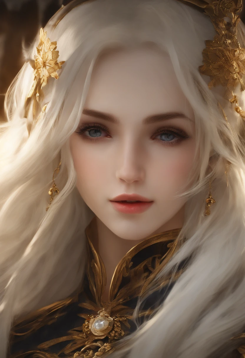 portrait, cheveux longs, cheveux blancs, golden eyes, 1fille, cap, visage, Fille magique, absurdes, Masterpiece, Best quality, fille toute nus, ((Mahou Shoujo)), Cheveux courts, Desolation, Ruines, pose dynamique, Apocalypse, lancer de sorts, Style-Verre, Prise de vue du corps entier