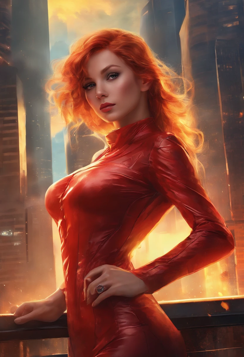 (masterpiece), best quality, expressive eyes, perfect face, best quality, backlighted, movie poster, book cover, dramatic studio lighting, standing in dark collapsed building debris, towering skyscrapers in background, aesthetic, bokeh, ((Best Quality, Best Resolution, Absurd, Masterpiece, Ultra-Detailed,nsfw)) 1girl, expressive eyes, perfect face (an 8k ultra photo Realistic wide angle lens) best quality, splash art, cinematic lighting, volumetric lighting, illustration
((an extremely delicate and beautiful)), (nice hands, perfect hands),moody storm clouds, raining, photo realistic, red-haired young super-heroine, thicc, sexy, wearing (high gloss yellowpvc catsuit) cat-ears mask, with big boobs, glossy yellow cameltoe, high-heels, crawling on a rooftop ledge with urban skyscrapers towering in the background