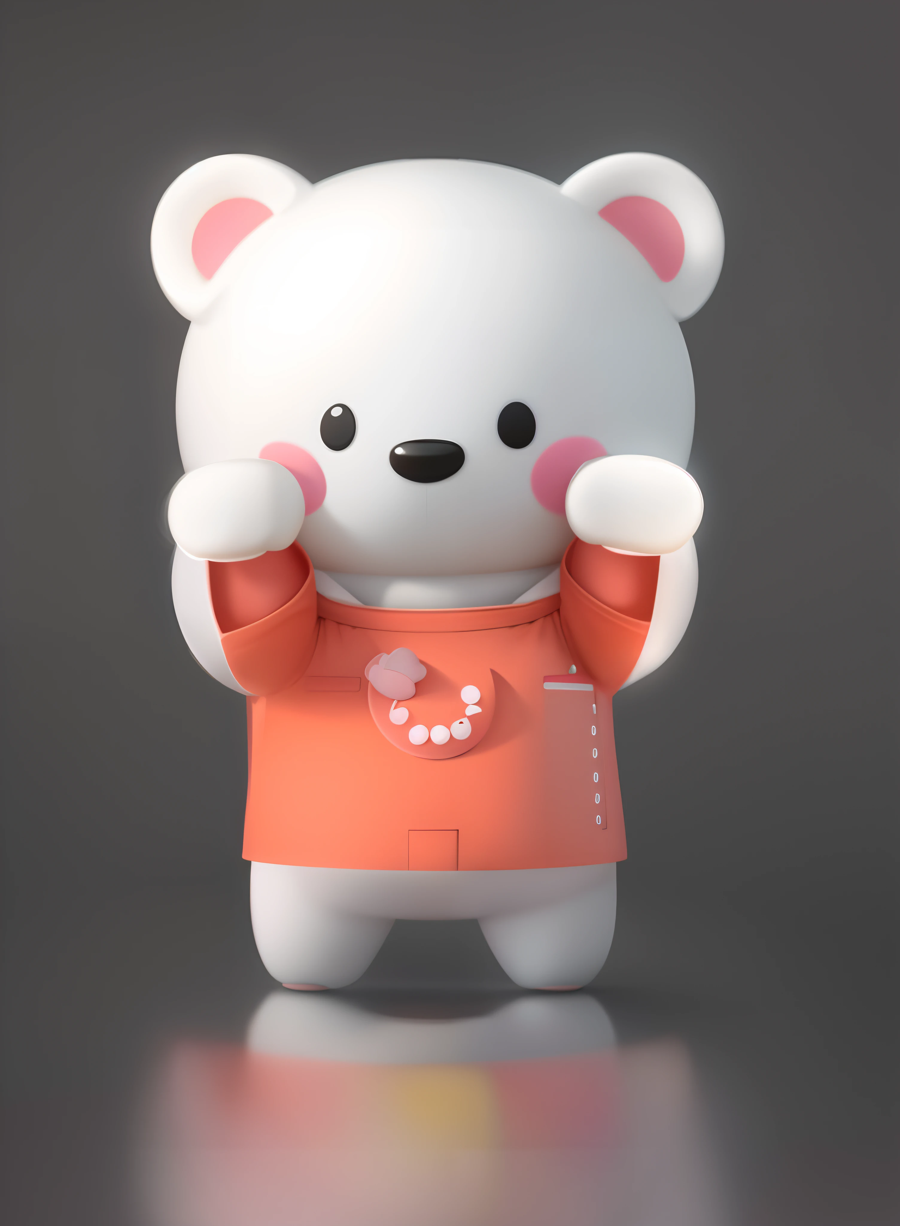 There is a white bear,Pink shirt and orange shirt, cute 3 d render, Cute! C4D, 3D model of a Japanese mascot, toon render keyshot, kawaii hq render, soft 3d render, in style of baymax, rendered in povray, render in blender, rendered in cinema 4 d, Rendered in Cinema4D