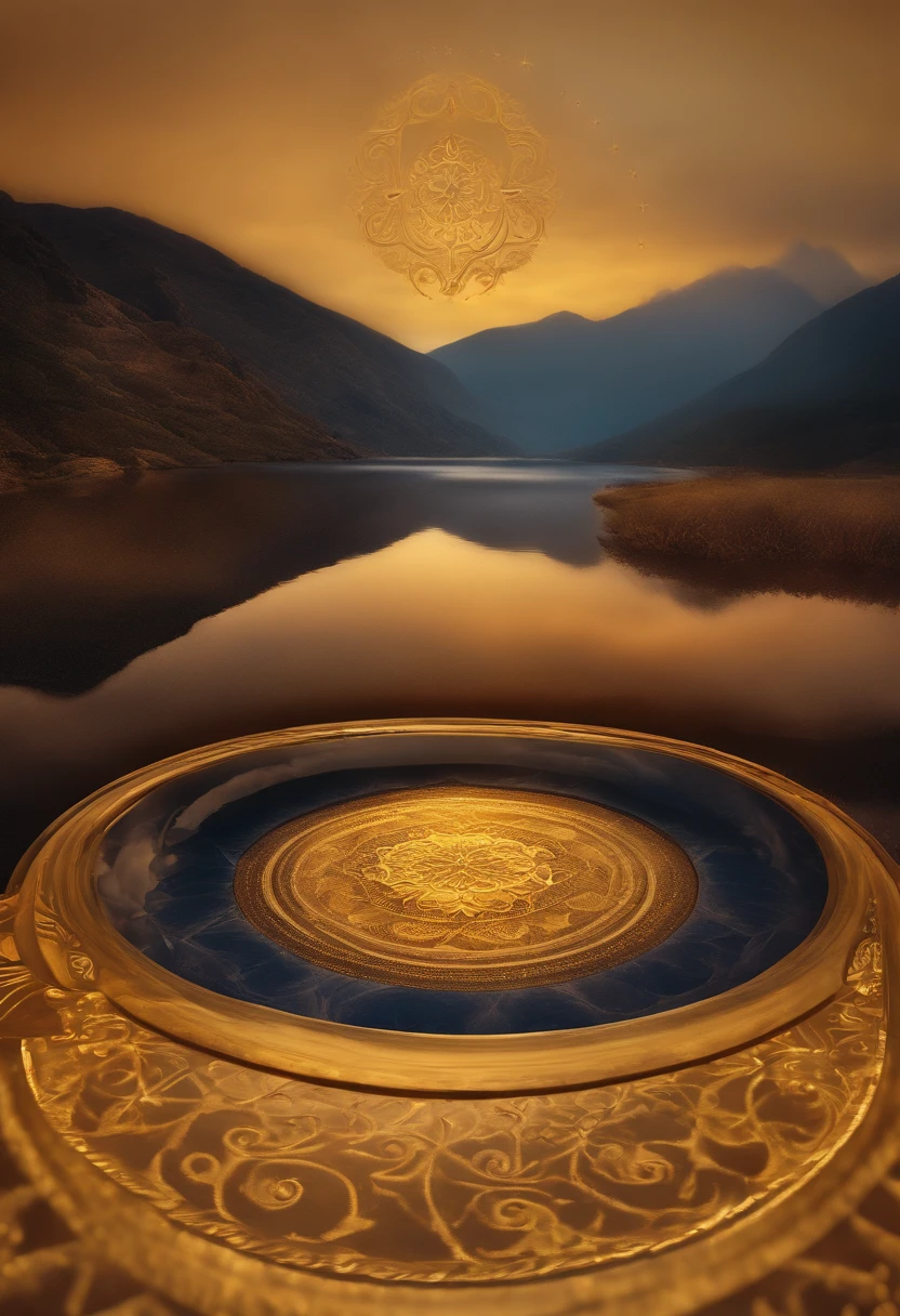 logotipo, (((Magic))), terra, water, fire, vento, magical circles, mandala, abstrair, fractal, pattern, amarelo, criativo, art-station, vetor, proportion Aurea