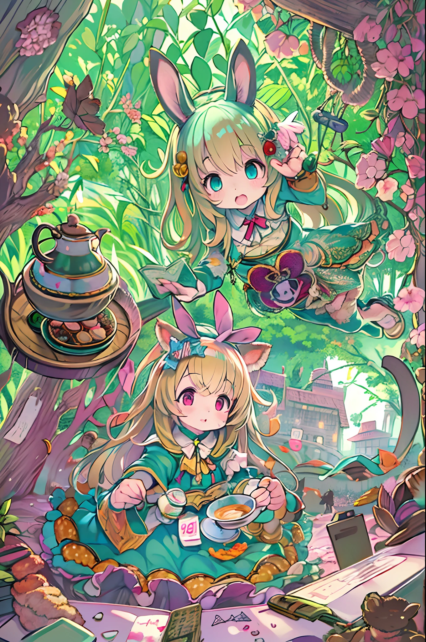 Alice \(Alice in Wonderland\),kawaii、 girl、Mad Tea Party