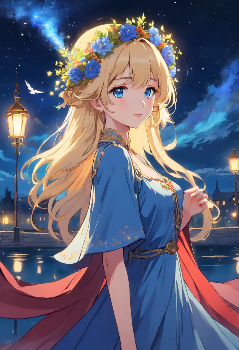"(Masterpiece:1.2,Best quality), 1 girl, solo performance, Witch hat, Blonde flowing hair, Expose long hair, dress, aurora, Night sky, stars, mitts, sky, White gown, Night sky, Open-mouthed, Starry sky, Blue eyes, ribbon, Extremely long hair, Red dress, Charming smile, Hair ribbon, Cape, Blue hair, (Bird), magick, casting spell, Dark clouds, Night, (Impressionism:1.4), (tarot:1.3), Alphonse Mucha" Detailed tips for your generation might look like this: "(Best quality,4K,A high resolution,Masterpiece:1.2),Ultra-detailed,Realistic, sportrait, landscape, 1 girl, solo performance, A gorgeous witch hat perched on her head, Cascading blonde flowing hair, Her charming long hair fluttered freely in the air, Wear a beautiful dress that is elegantly draped over your body, Enchanting auroras that illuminate the night sky, Countless stars twinkled above her head, A pair of delicate gloves covered her hands, With celestial sky as the background, She stood in a dreamy white dress and shone in the night sky, She opened her mouth wide in awe, Be surrounded by breathtaking starry skies,Like a painting, Her piercing blue eyes sparkled like sapphires, A delicate ribbon elegantly adorns her hair, Her hair poured down her back like a waterfall, She wore a stunning red dress,Highlights her beauty, Her charming smile captivated everyone who watched it, Decorative headbands add a touch of elegance to her look, The flowing cloak rolls in the wind, Her hair was dyed a bold blue, The whole composition is a fantastic painting of flowers and birds, She performs mesmerizing magic, Cast spells gracefully and precisely, Dark clouds filled the sky, Creating a mystical atmosphere, The picturesque evenings create the perfect atmosphere for her performances, A perfect blend of impressionism and tarot card art,Inspired by the ethereal style of Alphonse Mucha."