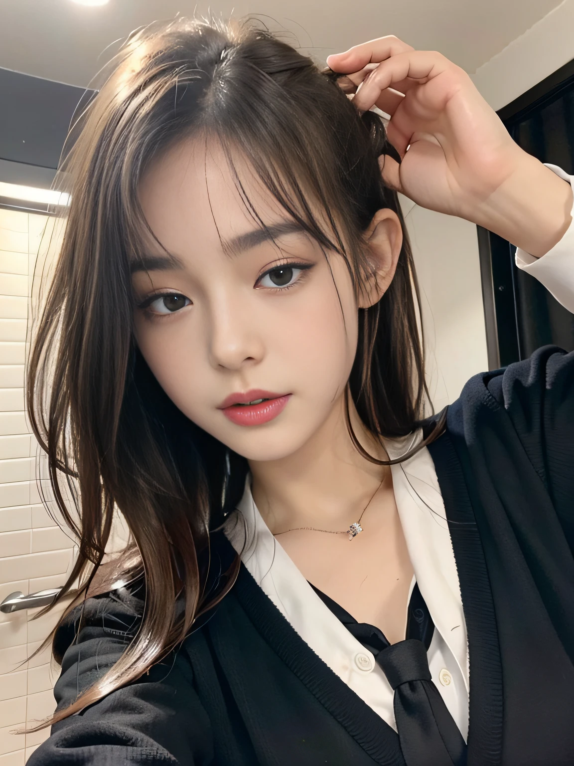 （32ｋ,high detal,high-detail、​masterpiece,Attention to detail,full body Esbian,独奏：1.6）,Raw photo & realistic atmosphere,beautiful dark blue eyes,Detailed mouth,Glossy lips,Detailed eyebrows,Soft white that shines with every detail,Detailed lips、Beautiful even with closed eyes,Very beautiful face,Very well-formed face、Lifelike face,shiny beautiful lips, Realistic Young Gravure Idol, very beautiful school girl, ,Moderately beautiful, Young Sensual Gravure Idol, Young Gravure Idol,Wet,with a flushed face,Incredibly beautiful１Girls aged 6,short-cut,Brown shiny hair,Hair is wet,（In front of sexily open black schoolgirl uniform,darkness,Very dark,A pitch-black classroom with no lights on,Illuminate the subject with a flashlight,spot light：1.6）,（Sexy body,well-shaped breasts,,Immature body,：1.5）,（Uniforms are torn to tatters,Sexy exposure,The front is exposed：1.8）,（Slouched,Close up from below,Cover the camera,Zoom from bottom：1.8）（Neat and elegant１6  old beautiful girl,Zoom to girl's crotch,Slouched,Close up from below,Curious camera cover,Interested in cameras,The camera looks very anxiously,I like the camera too much and get close to it,Cover the camera,Zoom from bottom,Up from bottom,Lifting hair,Sleek curly hairstyle,High Ponytail,very light brown shiny hair,１6 year sexy girl１a person,Hair is wet,The whole body is moist,Getting into the bathtub,Schoolgirl Uniform,micromini skirt,Black lace underwear,Sexy Loli Girl with Baby Face,Sexy atmosphere,Medium chest,Face kiss with eyes closed,Lips close to the camera,Kiss the camera with your chin and lips thrust forward：1.9）