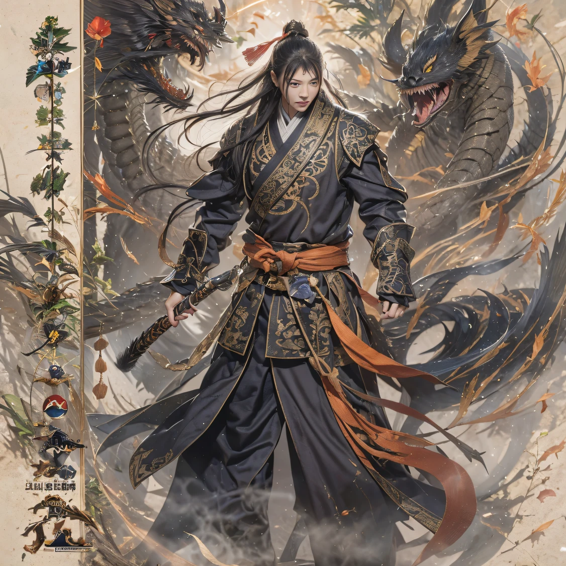 Qin Yu flew into the Immortal Demon Realm, Chance encounter with Liu Hanshu, He saw in him his former self, It was decided to take him as an apprentice, Teach him how to protect himself, But because of the Tibetan star map, He established relationships with the Liu family and the Jade Sword Sect, It opens with the death of Liu Hanshu, Qin Yu embarked on the road of confrontation with a strong enemy, Working hard, Make yourself stronger, Stick to your own core path of justice, I also want to protect the people I care about, The three brothers took off, And embarked on a long journey to find a good brother, Qin Yu, Where are Xiao Hei and Hou Fei(canyons)Climb the streets(Doomsday Stream)eyes filled with angry,He clenched his fists,Rush up,Deliver a fatal blow to your opponent,full bodyesbian,Full Body Male Mage 32K(Masterpiece Canyon Ultra HD)Long flowing black hair,Campsite size,zydink, The wounded lined up in the streets(canyons)Climb the streets, The scene of the explosion(canyons), (Linen batik scarf), Angry fighting stance, looking at the ground, Batik linen bandana, Chinese python pattern long-sleeved garment, canyons(Abstract propylene splash:1.2), Dark clouds lightning background,Flour flies(realisticlying:1.4),Black color hair,Flour fluttering,rainbow background, A high resolution, the detail, RAW photogr, Sharp Re, Nikon D850 Film Stock Photo by Jefferies Lee 4 Kodak Portra 400 Camera F1.6 shots, Rich colors, ultra-realistic vivid textures, Dramatic lighting, Unreal Engine Art Station Trend, cinestir 800,Flowing black hair,(((Jungle Canyon)))The wounded lined up in the streets(vale)Climb the streets,Movie master live image quality