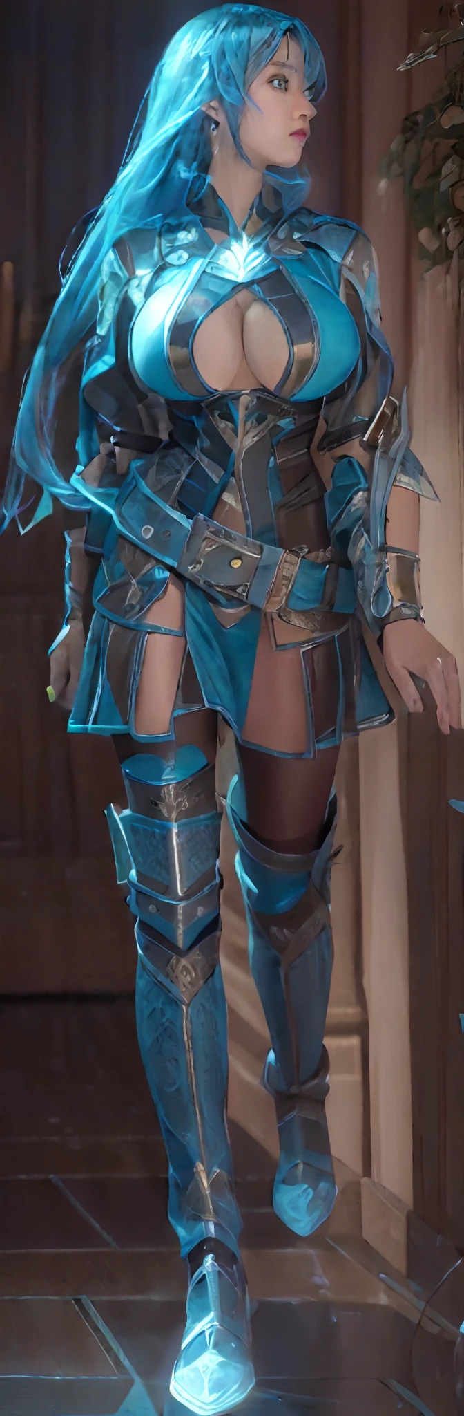 ((Masterpiece, Highest quality)), Detailed face, CharacterDesignSheet, full bodyesbian, Full of details, Multiple poses and expressions, Highly detailed, Depth, Many parts,Beautiful paladin girl,Holding a shield,Extremely beautiful,High Balance, Natural light, Lace,lacepantyhose,starrysky,blue hair,hentail realism, shadowing,character sheets, reference sheet, Standing painting, 8K, Super detail, 1080p, Women's HD,Slim,femele, 16k, A high resolution, Best quality, High quality, Anatomically correct, Masterpiece, ccurate, hyper HD,As graceful as a swan,unreal-engine, Ghibli-like colors, anime big breast, Standing painting, angle of view,Yarn skirt,ssee-through