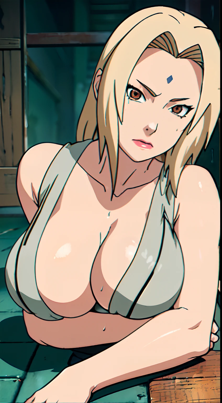 ​masterpiece,Best Quality,Breathtakingly realistic, sharpness,Senju Tsunade,lying on floor,fullnude,Wet ,Wet,Very huge breasts,barechested,NSFW,nakedness,SEX,Show breasts,Half body,a lot of cum on face,A lot of on the body