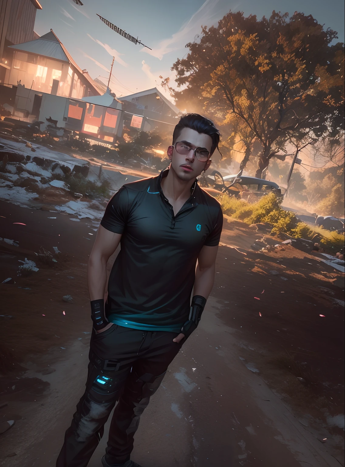 change background Cyberpunk handsome boy realistic face 8k ultra realistic