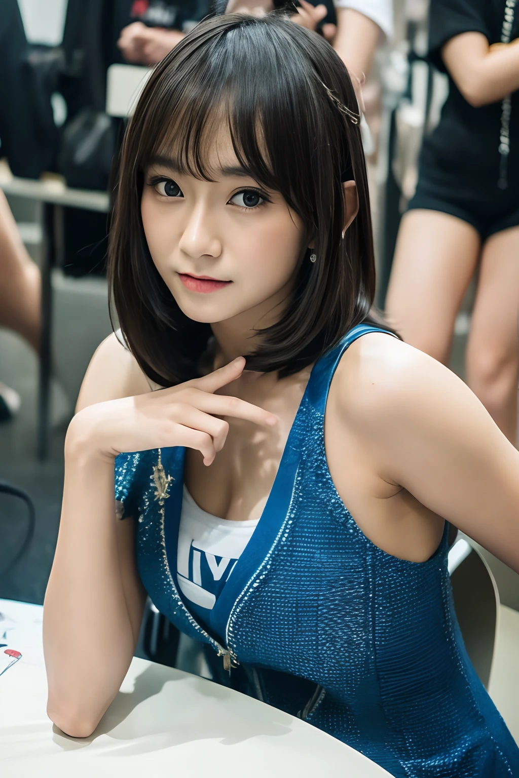 freya from JKT48, idol, indonesian girl, cosplaying, in tokyo, looking at camera, cinematic, sharp lense, professional photographie, 70mm lense, soft light, , 4k