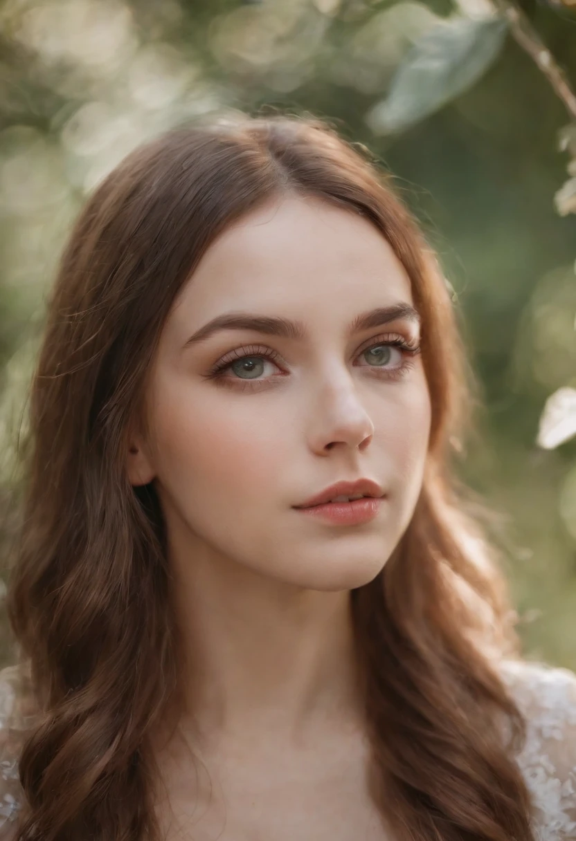 A girl in a garden,medium:illustration,beautiful detailed eyes,beautiful detailed lips,extremely detailed eyes and face,longeyelashes,highres,ultra-detailed,photorealistic,vivid colors,bokeh,portraits,warm tones,soft lighting