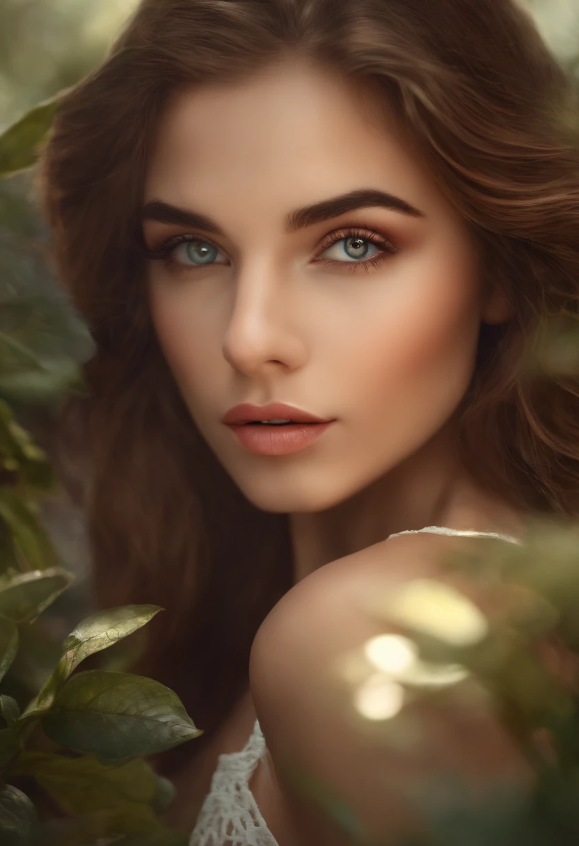 A girl in a garden,medium:illustration,beautiful detailed eyes,beautiful detailed lips,extremely detailed eyes and face,longeyelashes,highres,ultra-detailed,photorealistic,vivid colors,bokeh,portraits,warm tones,soft lighting