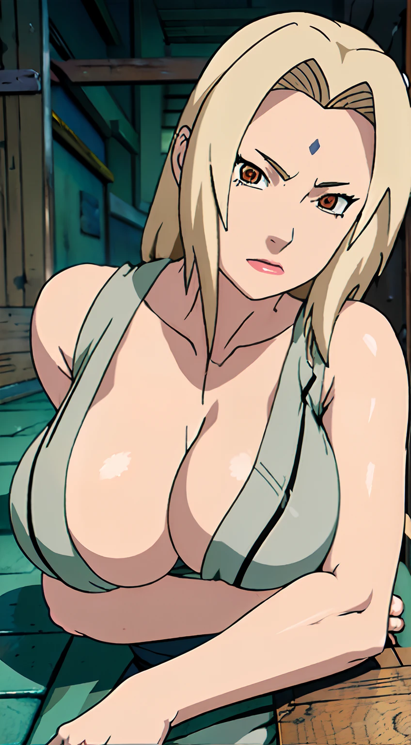 masterpiece,Best Quality,Breathtakingly realistic, sharpness,Senju Tsunade,lying on floor,very massive udder,barechested,NSFW,nakedness,SEX,Show breasts,very massive udder