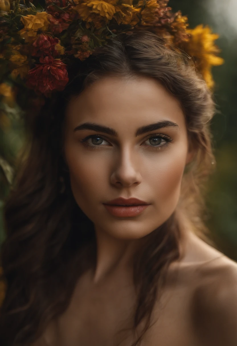 A girl in a garden,medium:illustration,beautiful detailed eyes,beautiful detailed lips,extremely detailed eyes and face,longeyelashes,highres,ultra-detailed,photorealistic,vivid colors,bokeh,portraits,warm tones,soft lighting