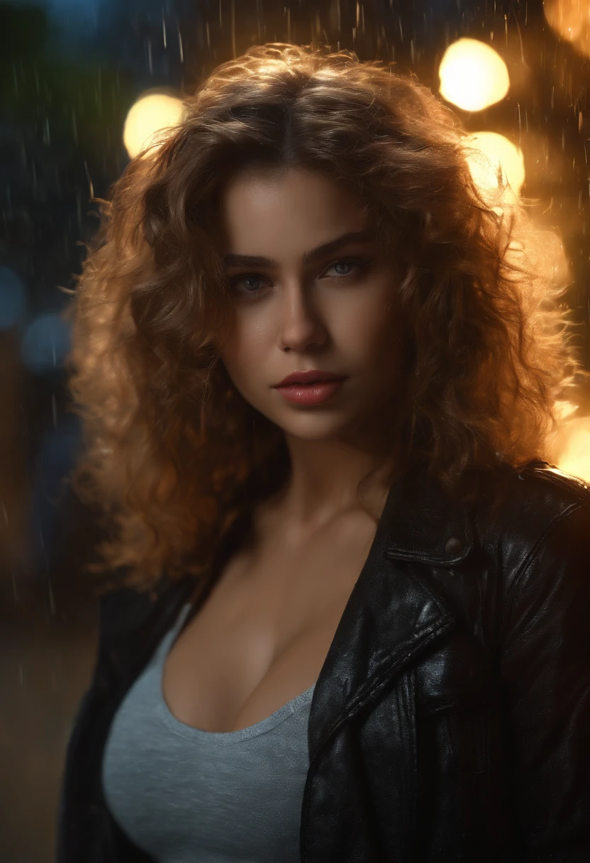 1girl, 18 years old, mix4, (8k, RAW photo, best quality, masterpiece:1.2), (realistic, photorealistic:1.37), cute, night, rain, humid, professional lighting, photon mapping, radiosity, physically based rendering, ultra resolution, (big breasts:1.2)