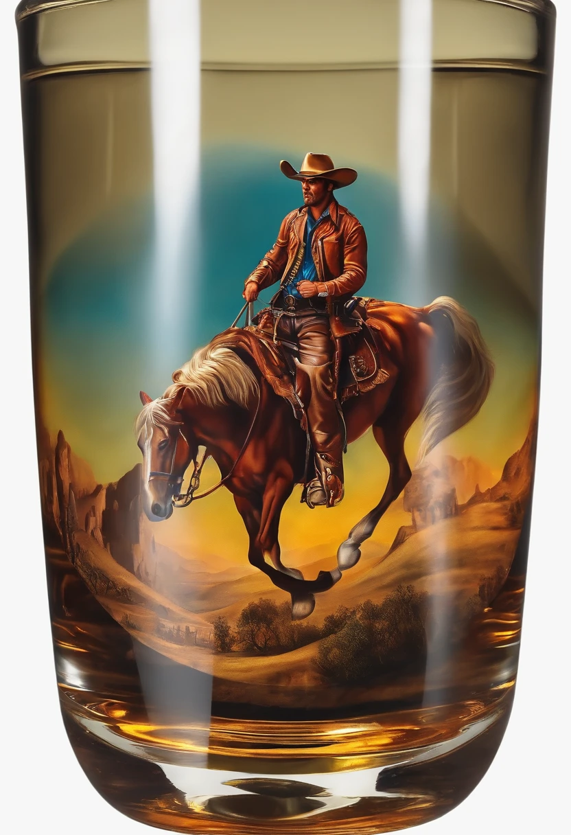 Whiskey glass cowboy