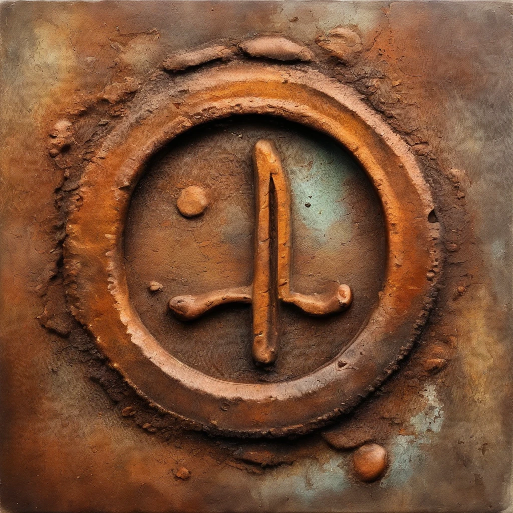 Create Token Rusty Coin Damaged Rusty Tin Drawing Urban Style , dibujo estructurado , dibujo bidimensional ,fondo graffiti