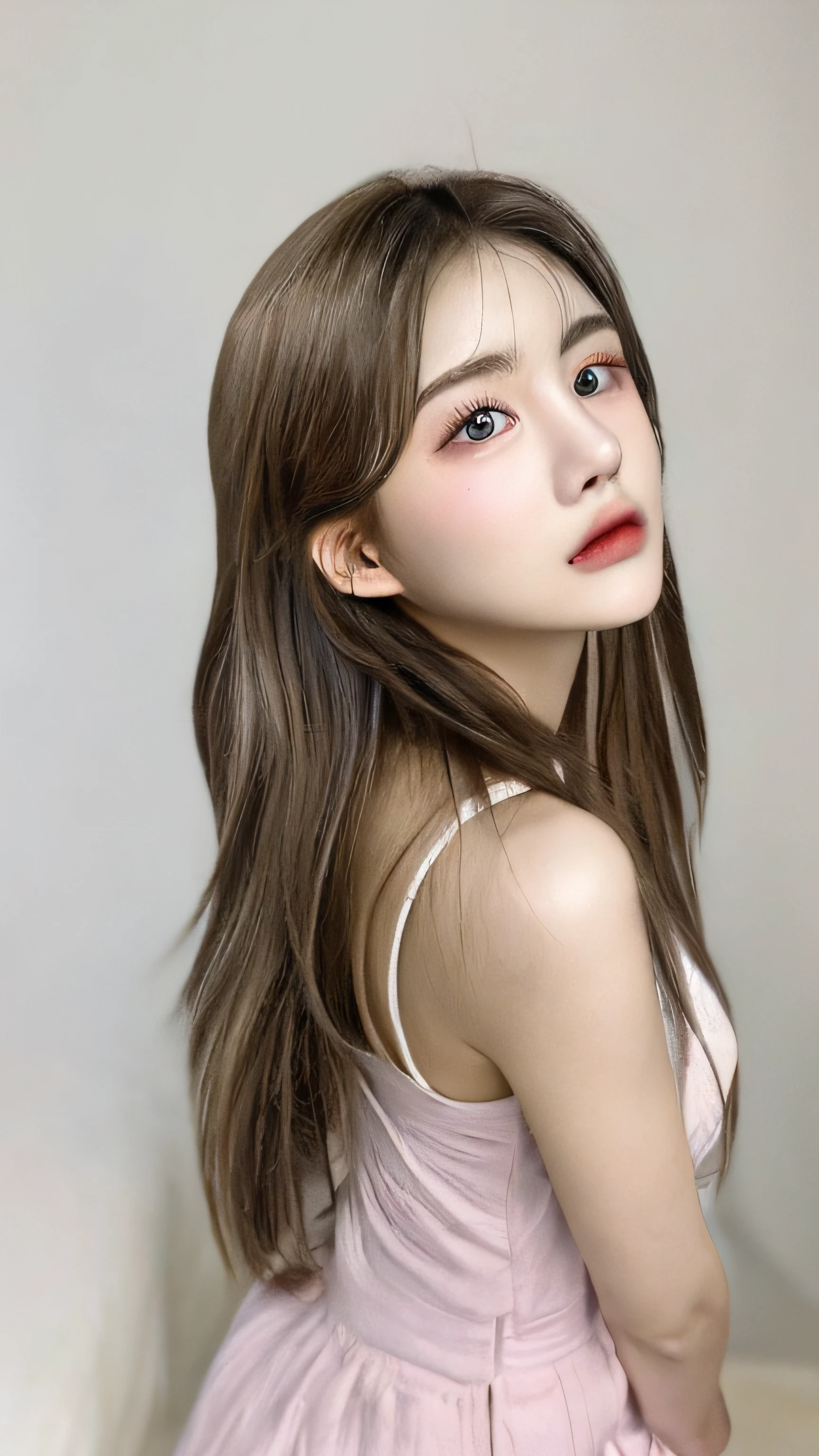 ((masterpiece:1.4, best quality)), ((masterpiece, best quality)), (photo realistic:1.4), professional lighting, physically-based rendering, very cute, big eyes, extremely detailed eyes and face, eyes with beautiful details, (beautiful japanese girl:1.05), face focus, from behind,