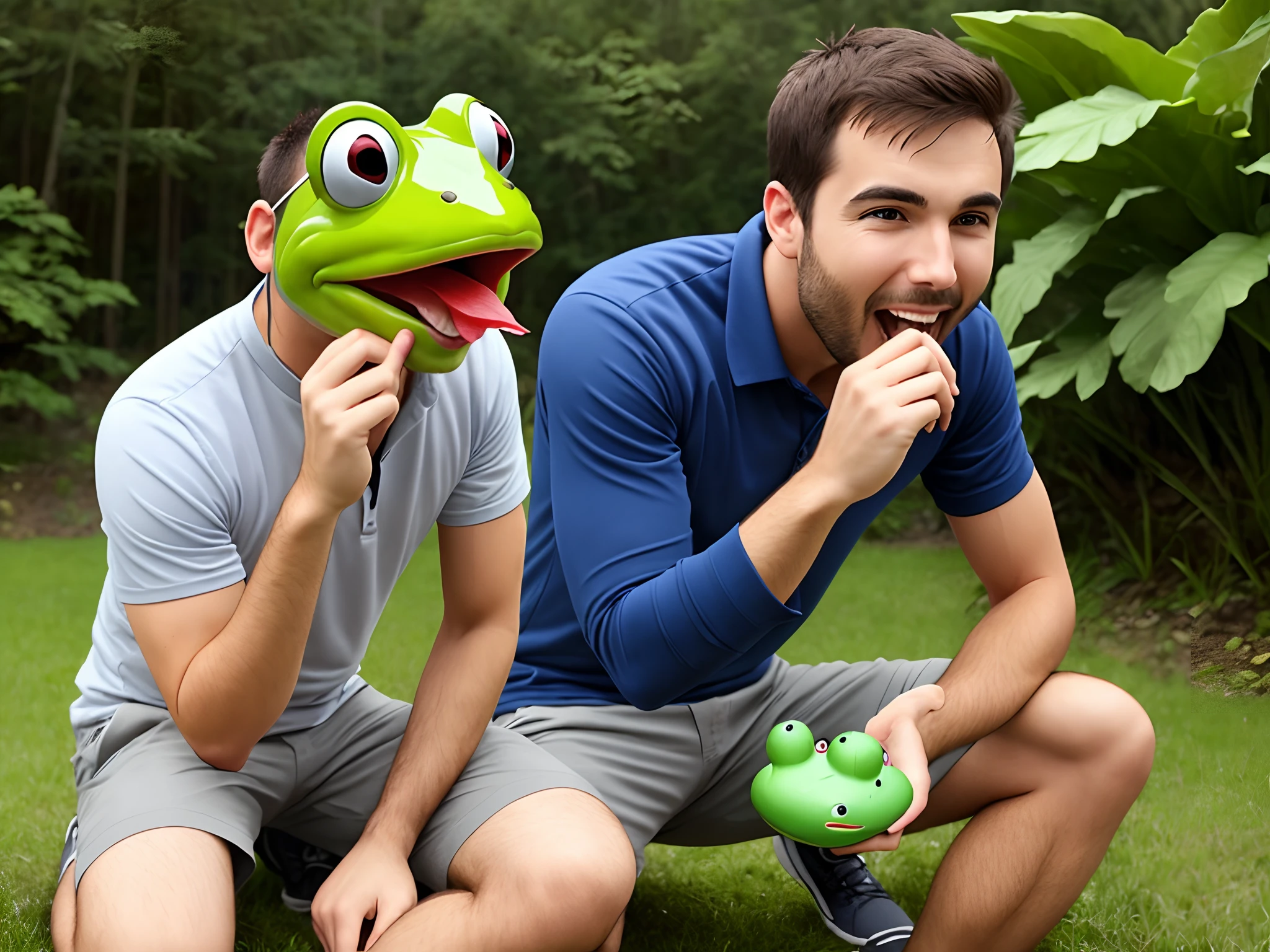 Guy eating a fart with a frog