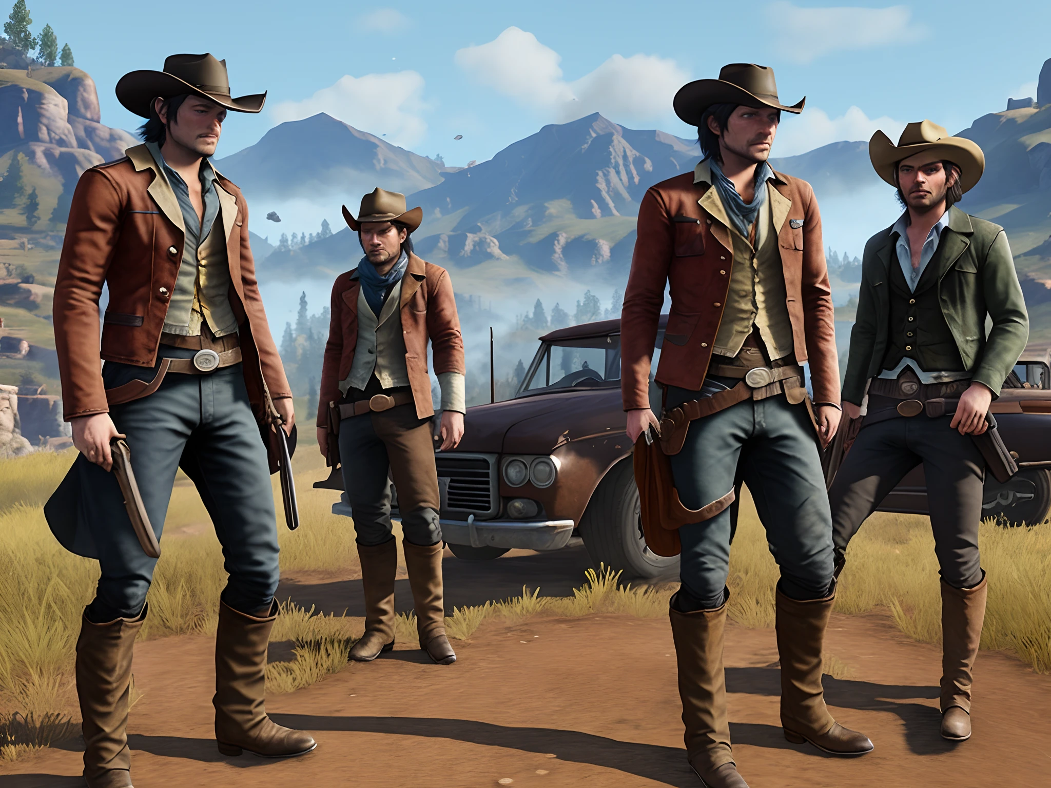 Arthur Morgan and John Marston doing a money spread