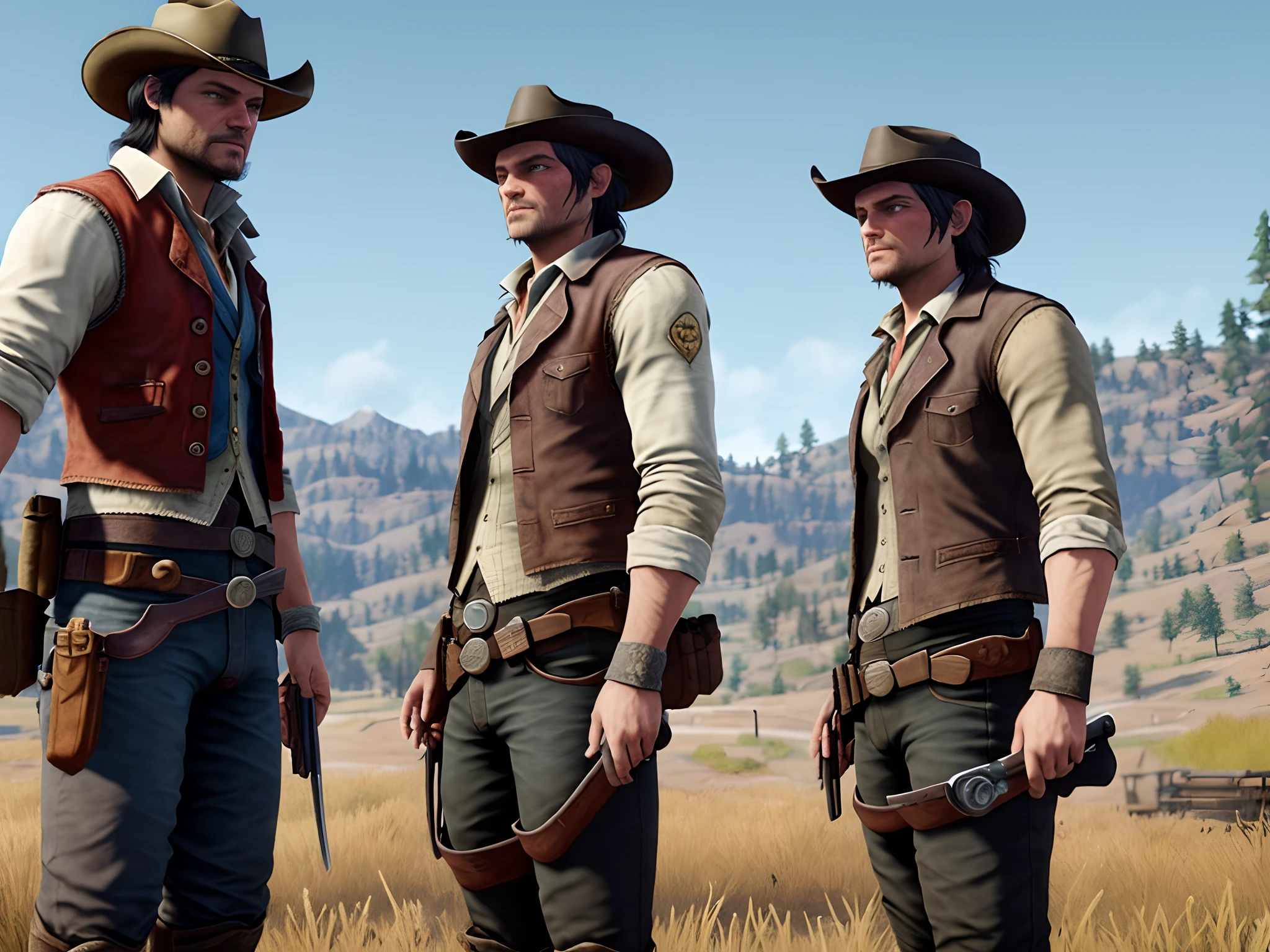 Arthur Morgan and John Marston doing a money spread