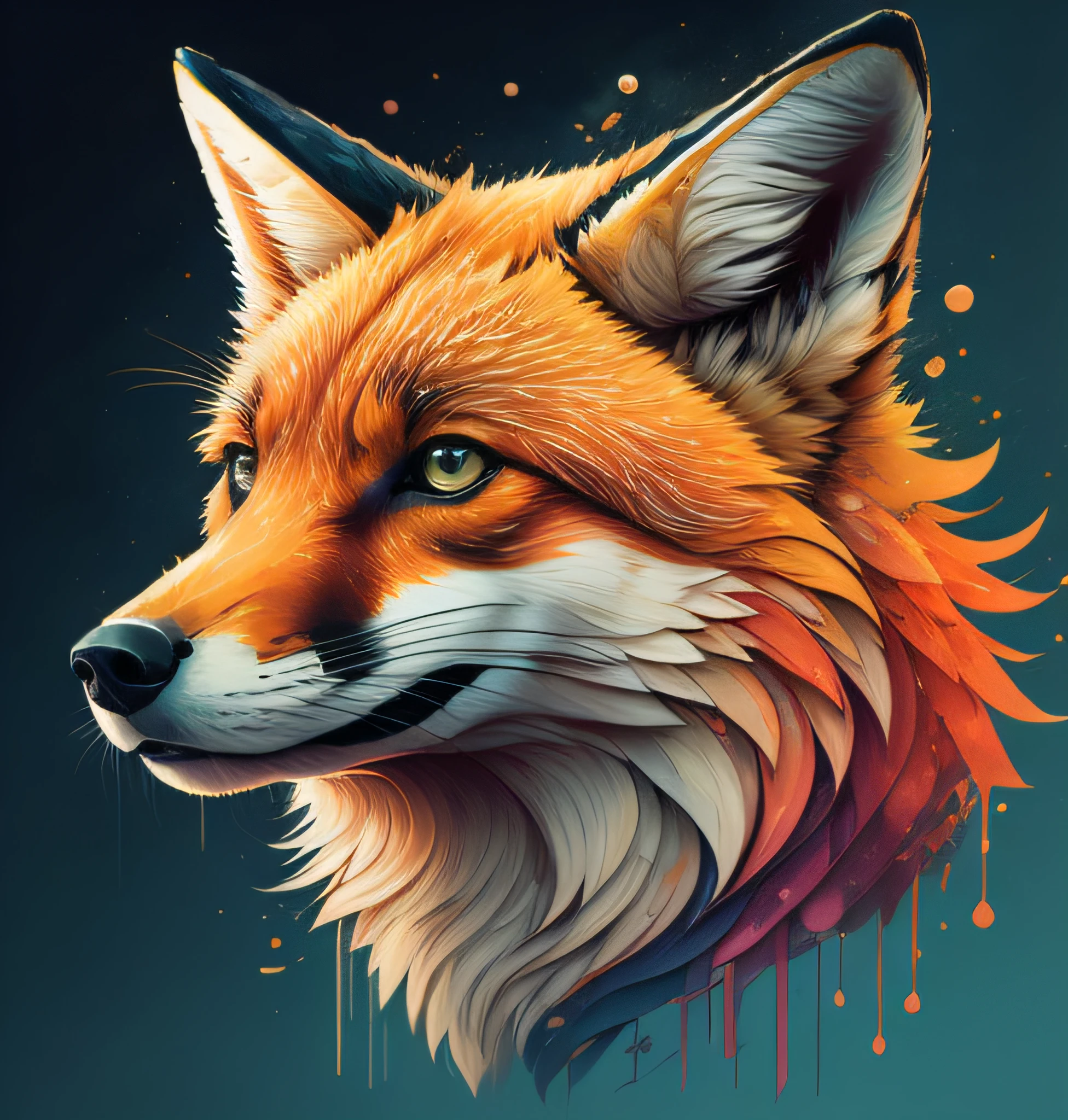 (samdoesarts:1.3), nvinkpunk, articules, horrifying techno-organic mutation (fox), portrait, backlighting, abstract, painting, painted by famous artist, ethereal, liquid, abstract, masterpiece, highly detailed, best quality, highest quality, realistic lighting, hyperdetailed, hyperrealism, colors, colorful --auto --s2