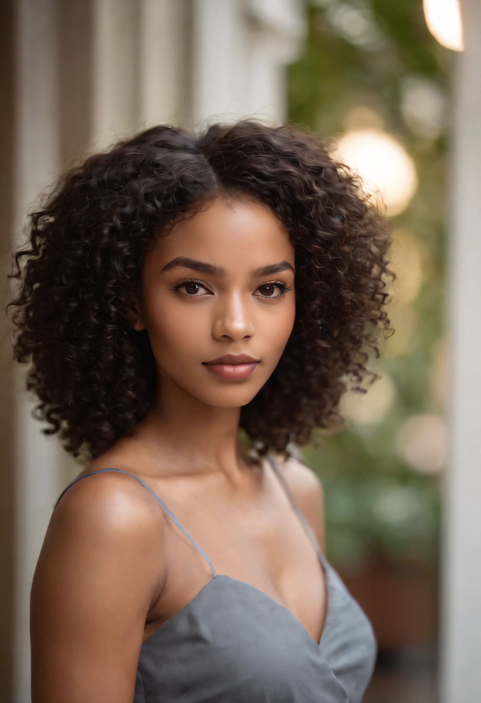 African-American girl Black girl about 25 years old 8 inches long curly hair, avec une jolie poitrine, Beautiful, refined leg, curly and short hair, Short, curly black hair, short curly hair, Curly bang, very short curly hair, Messy loops, Curly black hair Natural black hair,Photographie de rue,Photographie de rue,