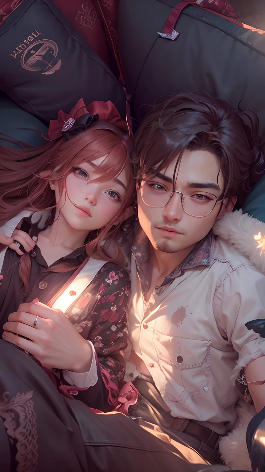 Cute anime couple,4k, realistic