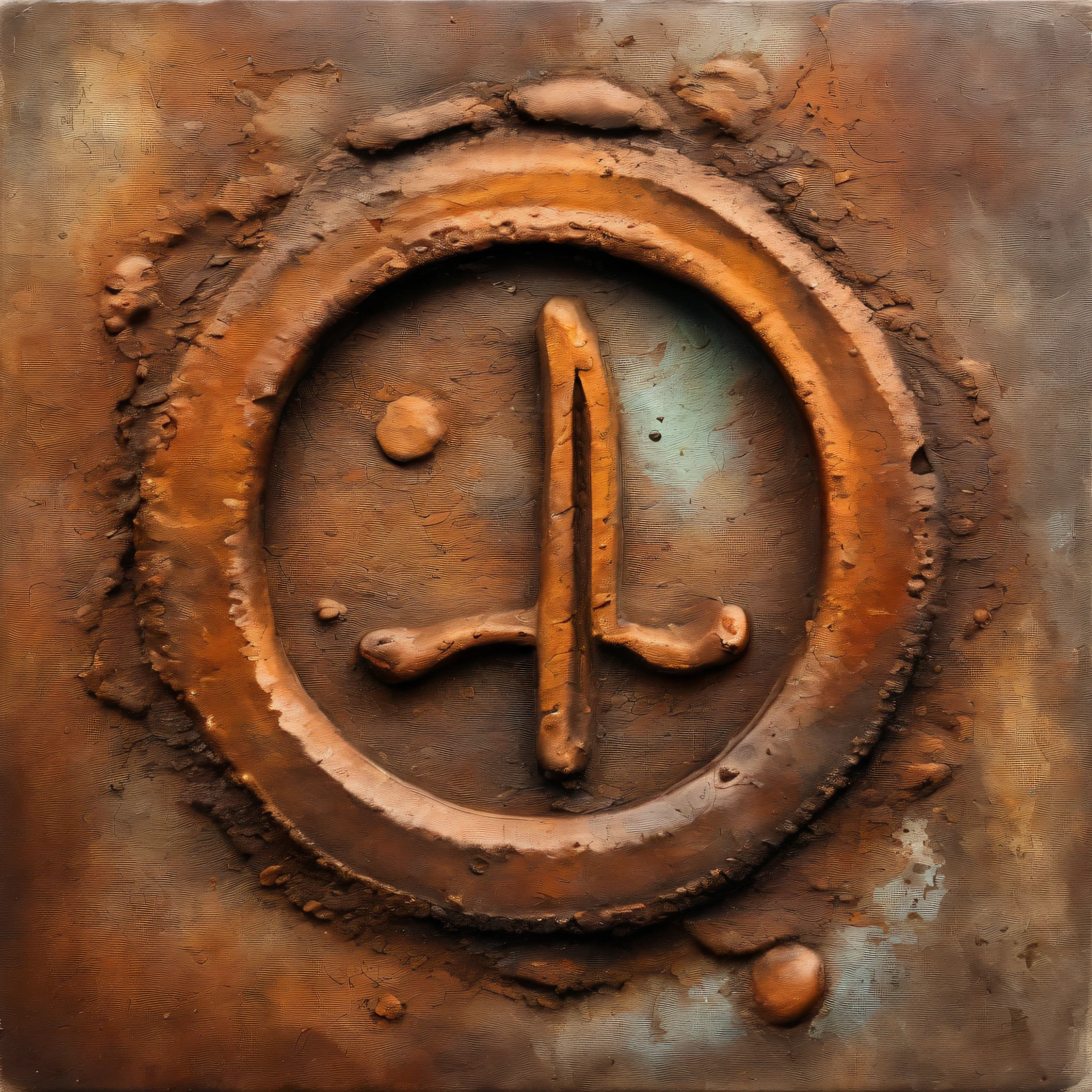 Create Token Rusty Coin Damaged Rusty Tin Drawing Urban Style , dibujo estructurado , dibujo bidimensional ,fondo graffiti