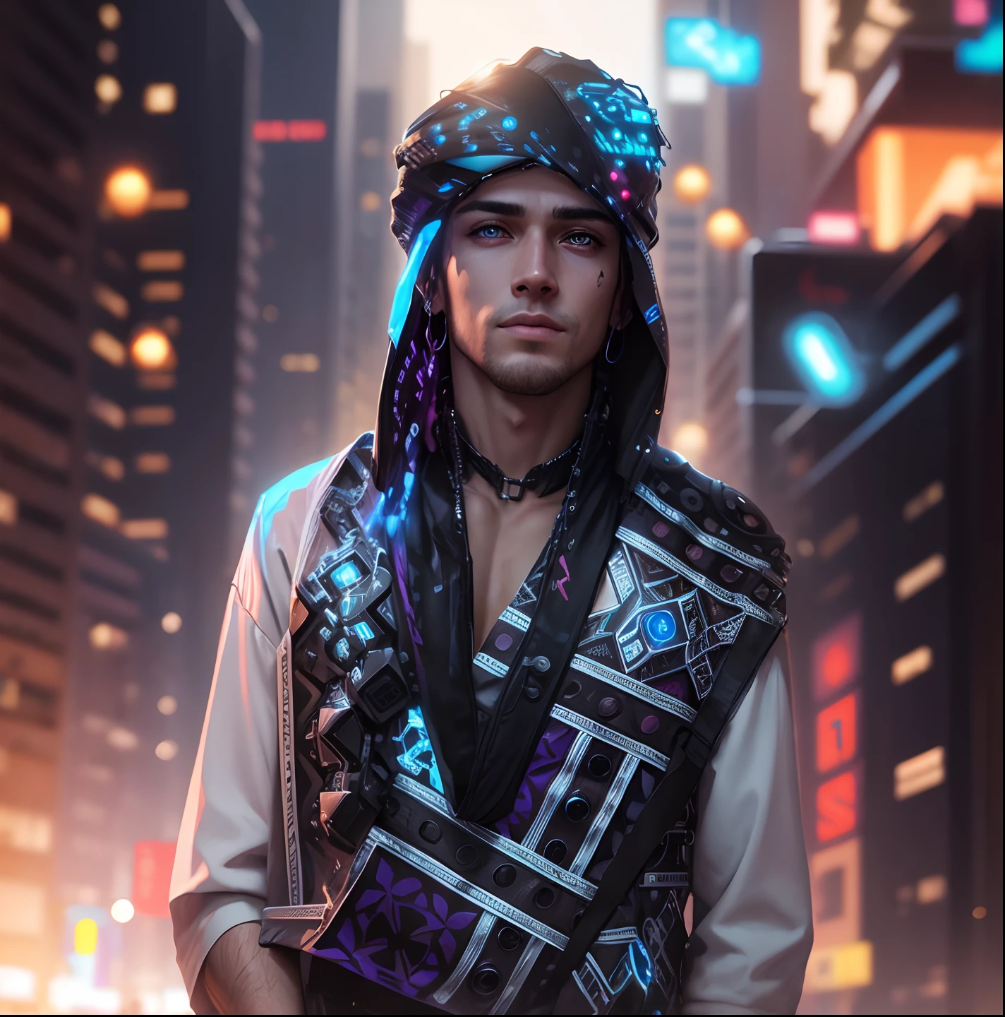 Change background, cyberpunk handsome boy realistic face 8k ultra realistic