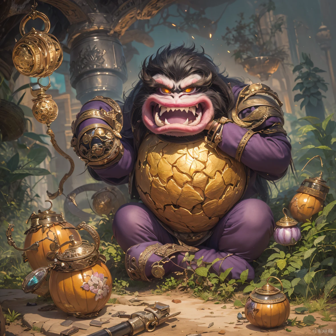The gourd brothers turned into seven-colored peaks,Calm the snake spirit, Scorpion essence,Huang Qing Big Potato knows this, Very angry, Vowed to avenge his sister and brother-in-law, Huang Qing's big potato came to the peak of seven colors, Turn treasure into an axe, saw, Magic weapons such as shovels, I want to dig out the seven brothers one by one,Refining into a seven-heart pill, Huangqing large potato essence, For the first time, gold earrings turned into money, dragged the big baby into the eyes of money, Then blinded Erwa's eyes with a sandstorm, Then conjure up a small shoe, Put it on Sanwa's feet,Let it not move, And beat Sanwa with a stuffy stick, Then she conjured up a moldy smelly five-poison soup, After the baby sucked in the poisonous river water, Her stomach hurt unresistibly, Finally, Kiva's treasure gourd was broken, Cover the lyova with cymbals, And with a pot that exhausted the power of the fire baby, Huang Qing's big potato threw all the seven brothers of the gourd into the alchemy furnace to refine the seven heart pills, Outcome, The seven brothers merged to form the Vajra Gourd Doll Gourd, Donkey Kong is brave, Any weapon summoned by the green snake was broken by him, The green snake spirit can't beat Little King Kong, So he had to send a small butterfly to lure him, The kind little Donkey Kong quickly gets drunk because of greed, So Huang Qing's big potato put Little King Kong and Little Butterfly in the dungeon, Little Donkey Kong was also taken from the amulet baby gourd, Lost skills, The little butterfly of consciousness in the dungeon helps Donkey Kong move towards the sun to reclaim the amulet treasure, Monsters throw javelins at them, Donkey Kong breaks the javelin, But the javelin head still hit the little butterfly,Deliver a fatal blow to your opponent,full bodyesbian,Full Body Male Mage 32K(Masterpiece Canyon Ultra HD)Long flowing black hair,Campsite size,zydink, The wounded lined up in the streets(canyons)Climb the streets, The scene of the explosion(canyons), (Linen batik scarf), Angry fighting stance, looking at the ground, Batik linen bandana, Chinese python pattern long-sleeved garment, canyons(Abstract propylene splash:1.2), Dark clouds lightning background,Flour flies(realisticlying:1.4),Black color hair,Flour fluttering,rainbow background, A high resolution, the detail, RAW photogr, Sharp Re, Nikon D850 Film Stock Photo by Jefferies Lee 4 Kodak Portra 400 Camera F1.6 shots, Rich colors, ultra-realistic vivid textures, Dramatic lighting, Unreal Engine Art Station Trend, cinestir 800,Flowing black hair,(((Jungle Canyon)))The wounded lined up in the streets(vale)Climb the streets,Movie master real-time image quality,Yellow green large potatoes