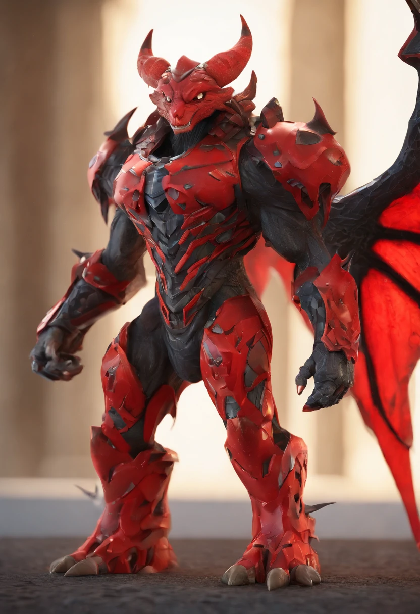 Imp, red skin, small wings, shortstack, sharp teeth, claws