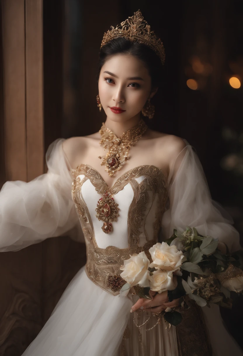 （1个Giant Breast Girl）Calm expression，mesmerizing eyes，（floated hair），（Flowing skirt），A calm posture，Porcelain-like skin，Subtle blush，Sapphire pendant，Break the golden hour，（edge lit）：（（1.2，a warm color palette，sunflare，soft shade，vivd colour，painterly effect，Fantastic atmosphere BREAK scenic lake，Far Mountain，Calm water surface）），（Reflectors），Sunlit clouds，（Oppressive atmosphere），Idyllic sunsets，（ultra - detailed），offcial art，统一 8k 壁纸，zentangle，Haiqin smoke，（Looming chest groove），Arrogant and grim expression，（（Next to his right hand was a black-gold holy sword）），（The black-gold holy sword was the length of an arm），（（Side 45° angle，fully body photo）），《look from down》，（Extremely delicate and harmonious face），（Barefoot），（Skirt knee-length），（Bare back），（cropped shoulders），（Tulle skirt），（Wrap only the chest），（The back was completely exposed and stained with blood），（（Absolutely harmonious and harmonious limbs）），（（Cover your chest with your left hand）），（Resolute and indifferent demeanor）（Crystal clear），（Exquisite facial features），（Evil smile），（Blood spilled from the corners of his mouth），（（Lateral tilt 45° angle）），（closeup view），（perfect body figure），（（Perfect facial features）），（painting of a），（White with black skirt），（Wear more makeup），（Wear more makeup），（Small rivers，High hills，setting sun），（Leaning sideways），（hugging his knees），（Dress coolly），（and wear no underwear）