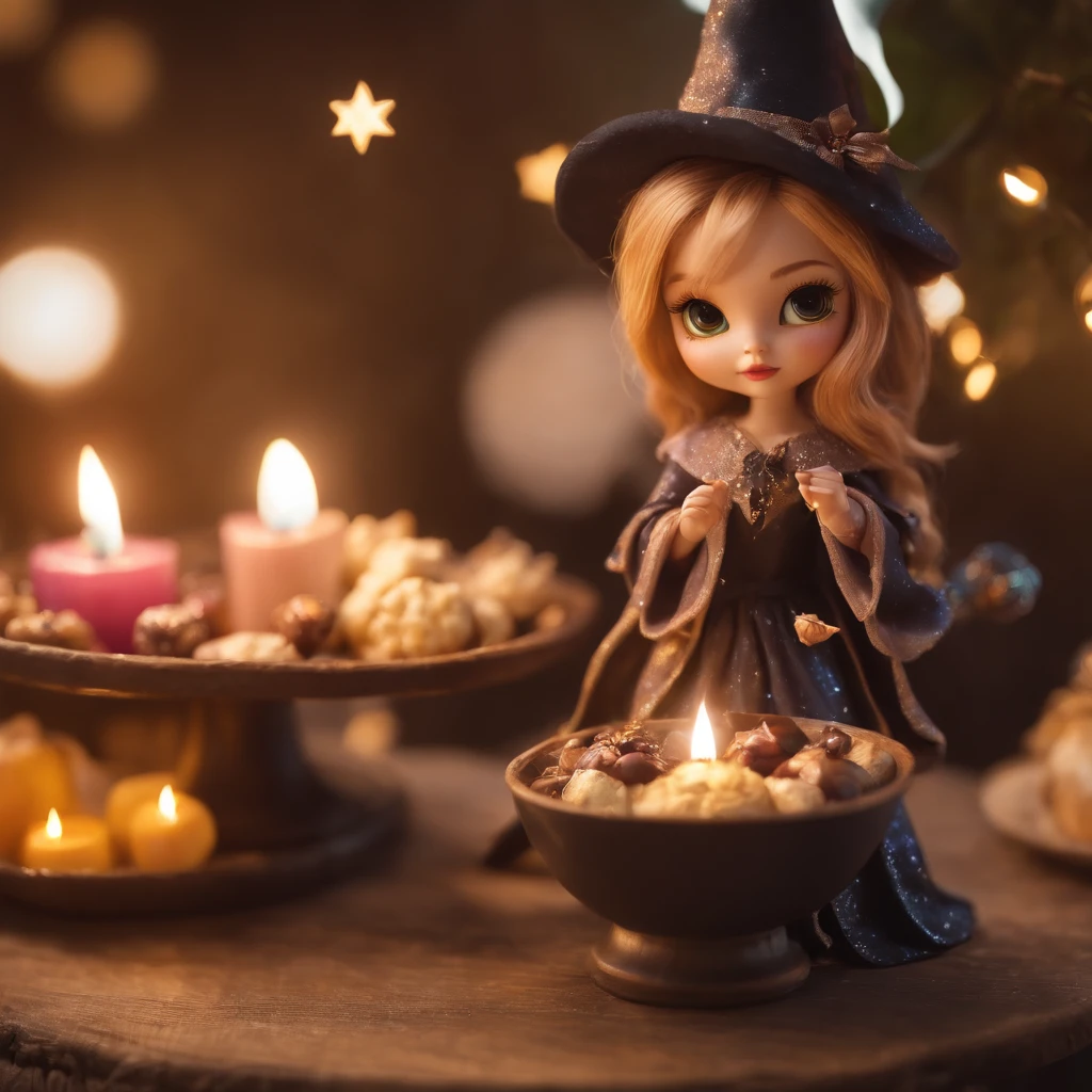masterpiece, best quality, chibi, witch tea party, cute, happy, vibrant, colorful, stars, sparkle, shiny, iridescent