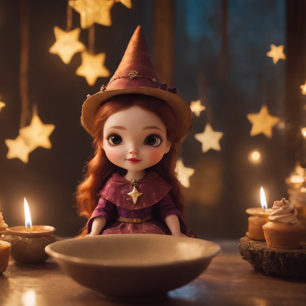 masterpiece, best quality, chibi, witch tea party, cute, happy, vibrant, colorful, stars, sparkle, shiny, iridescent