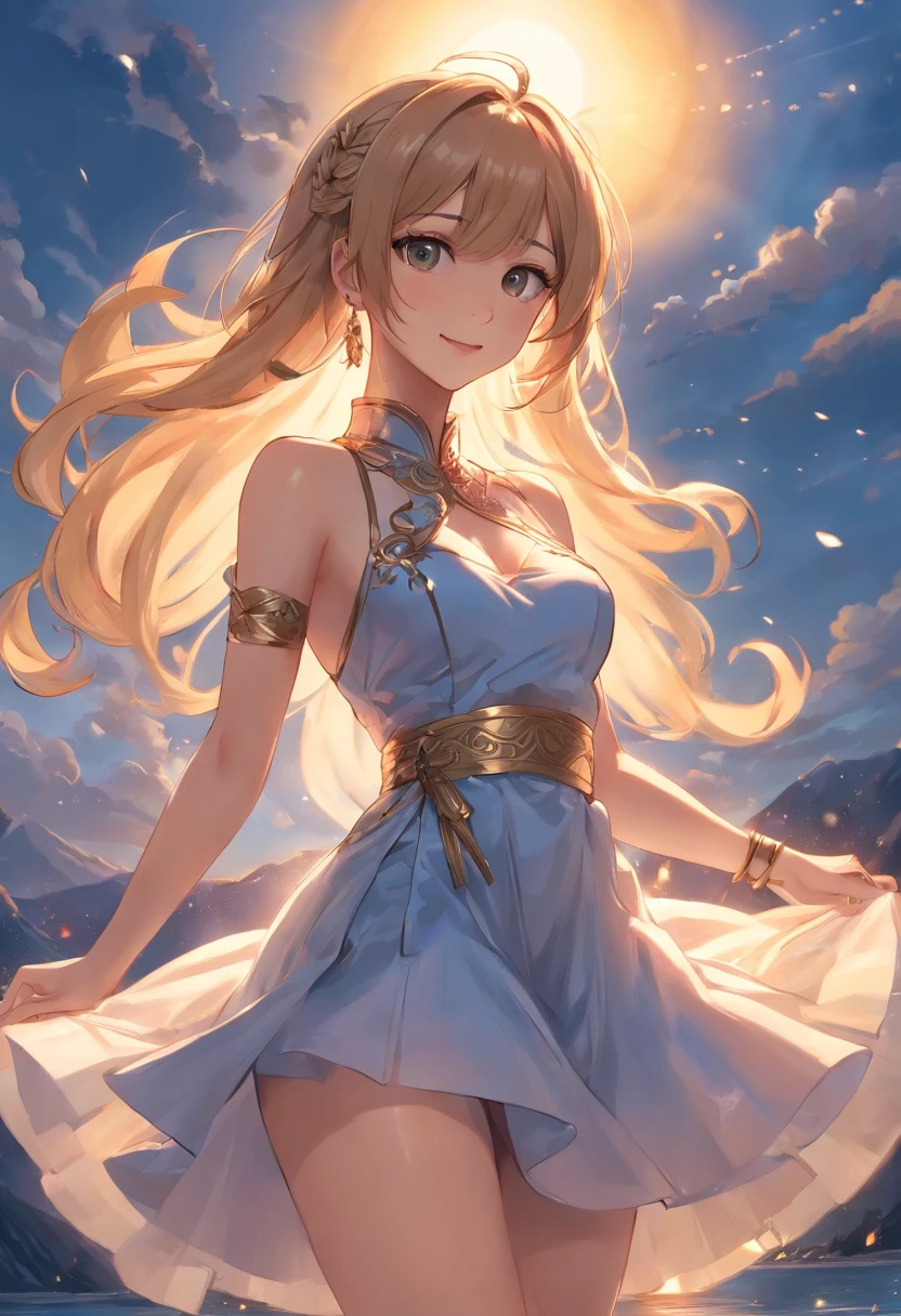 ((Need)), ((tmasterpiece)), (A detailed), Enchanting Catwoman, Ethereal beauty, Inhabit the clouds, (fantasy illustrations:1.3), Seductive gaze, Charming pose, Delicate cat tail, otherworldly charm, Mysterious Sky, (Luis Royo:1.2), (Yoshitaka Amano:1.1), Moon Night, pastelcolor, (Detailed cloud view:1.3), (A high resolution:1.2)