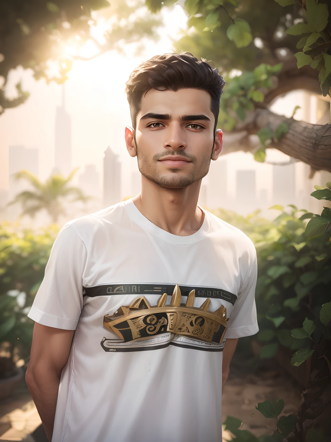 Change background in burj khalefa and handsome boy 8k realistic boy