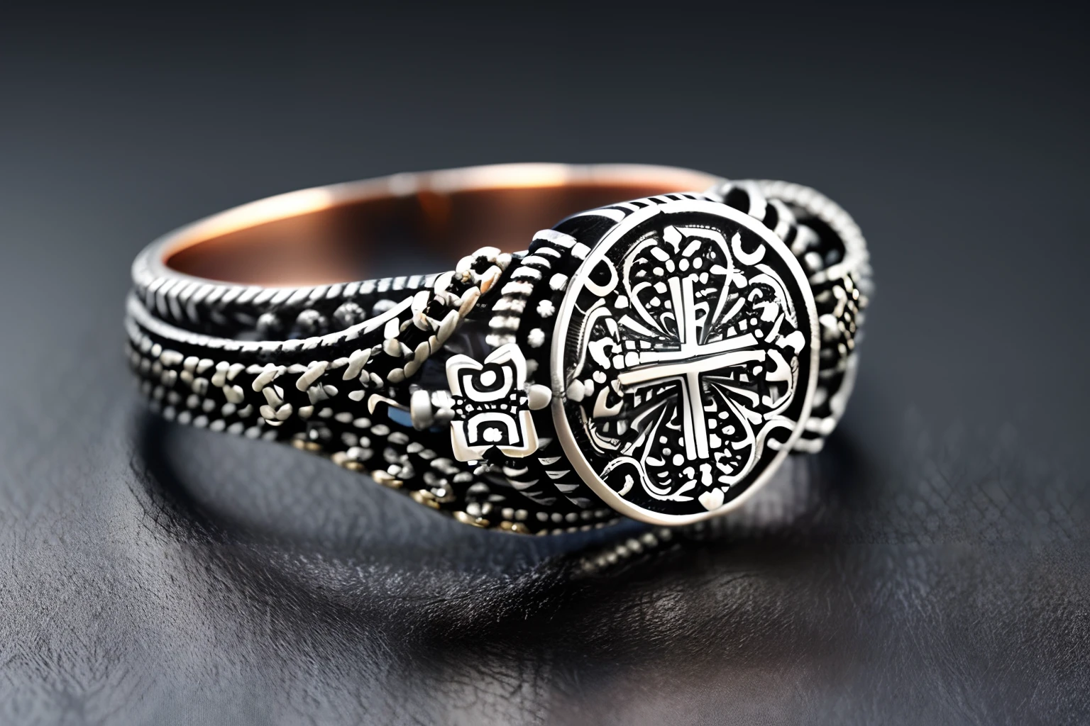 (((intricate insane glow metal finger-ring illustration:1.3))), detail glow mist, light red and white, light black glow, azure glow, rich colors, (((a metallic texture finger-ring:1.3))), (((the upside down cross with chain:1.3))), (intricate insane detailed:1.3), (highly quality:1.3), (extremely intricate details:1.3), (cinematic still with angle:1.3), (highest quality:1.3), (black light painting:1.1), ((stunningly beautiful visual quality:1.2)). (focus finger-ring:1.3), no hand and no finger,