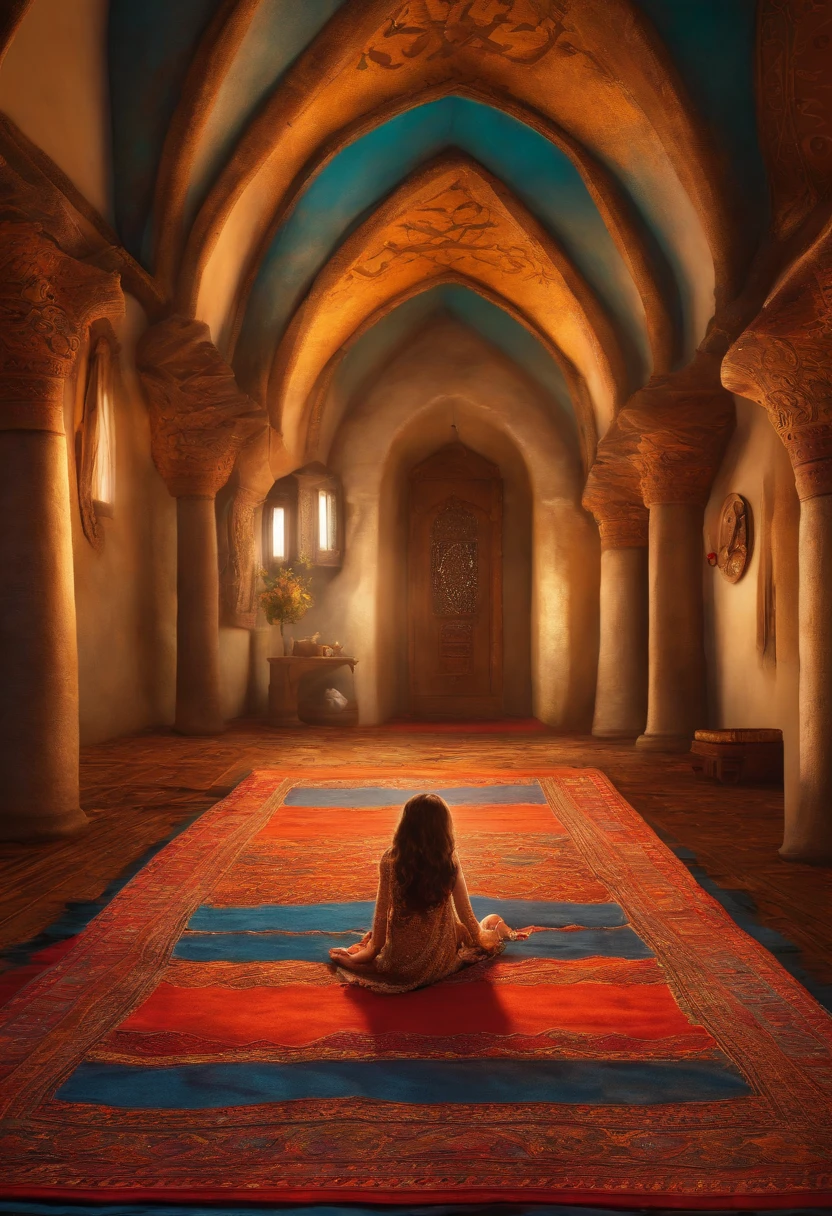 Isabela discovers a magic carpet hidden in her attic.
She climbs onto the carpet and sets off on an exciting adventure.
